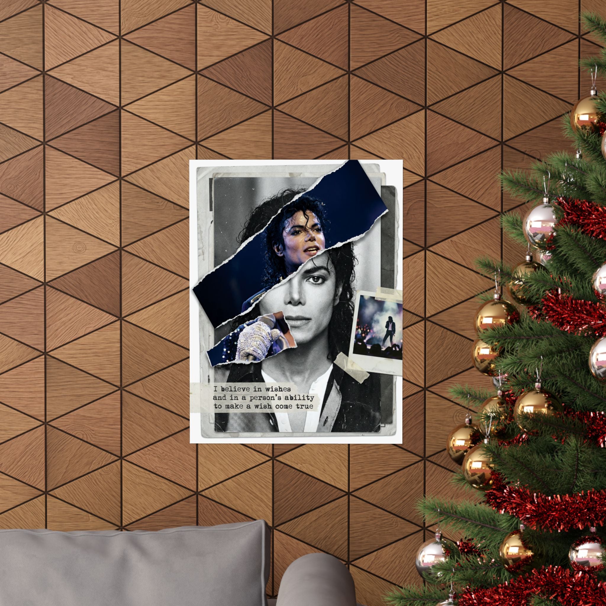 Michael Jackson Poster Mixed Media Art I Believe In Wishes Quote Print