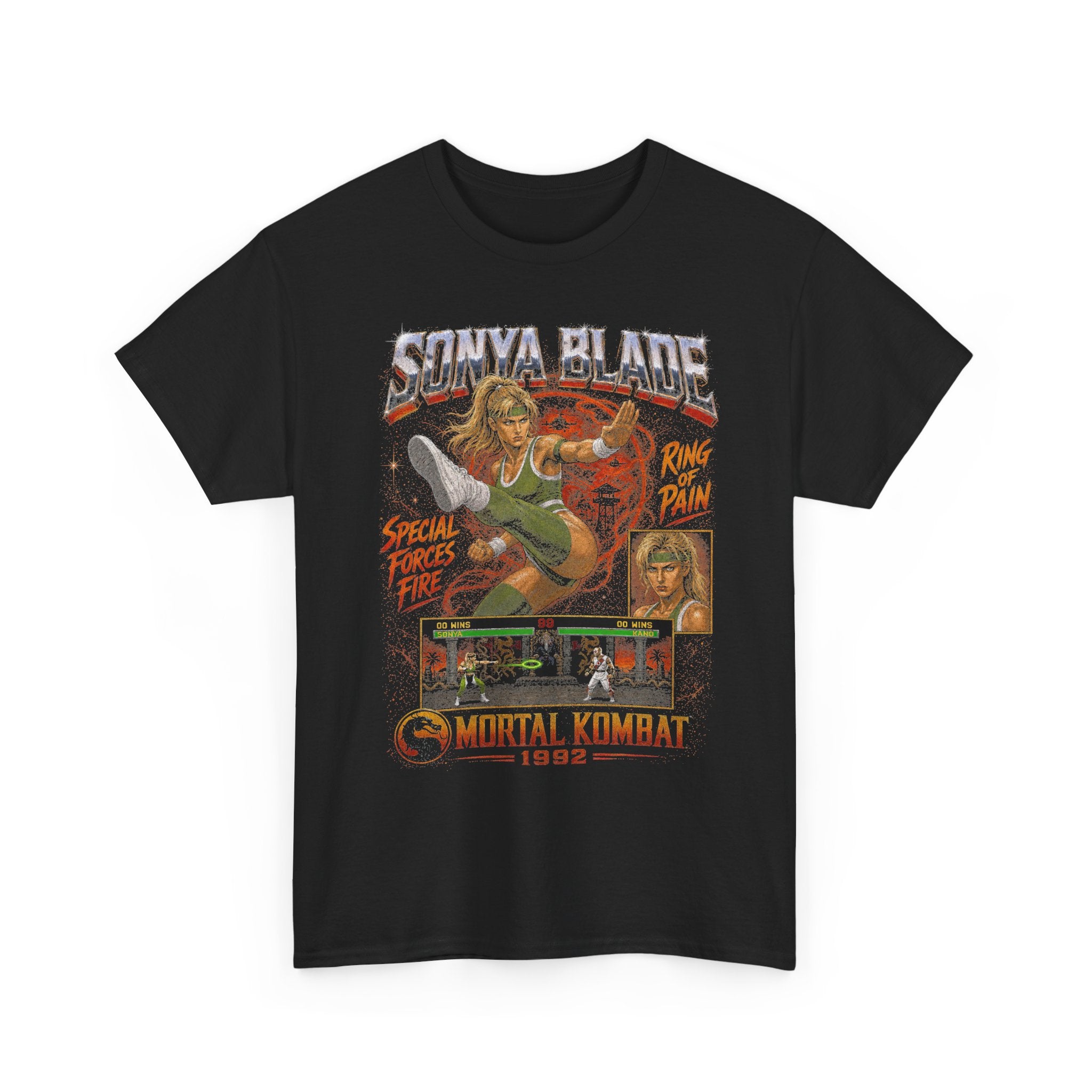 Sonya Blade T-Shirt | Vintage Mortal Kombat 1992 Unisex Gaming Tee