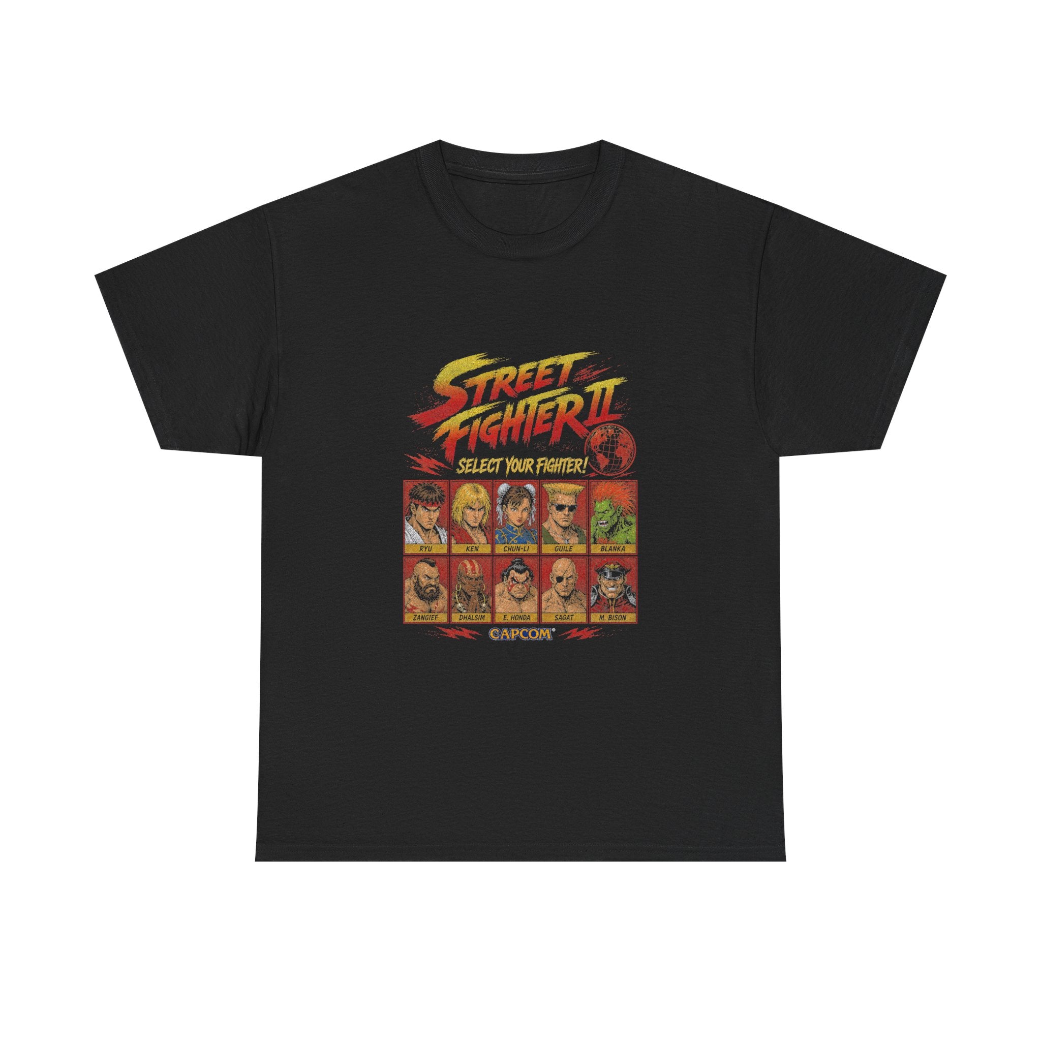 Street Fighter II Character Select Tee - Vintage Arcade Gaming Shirt