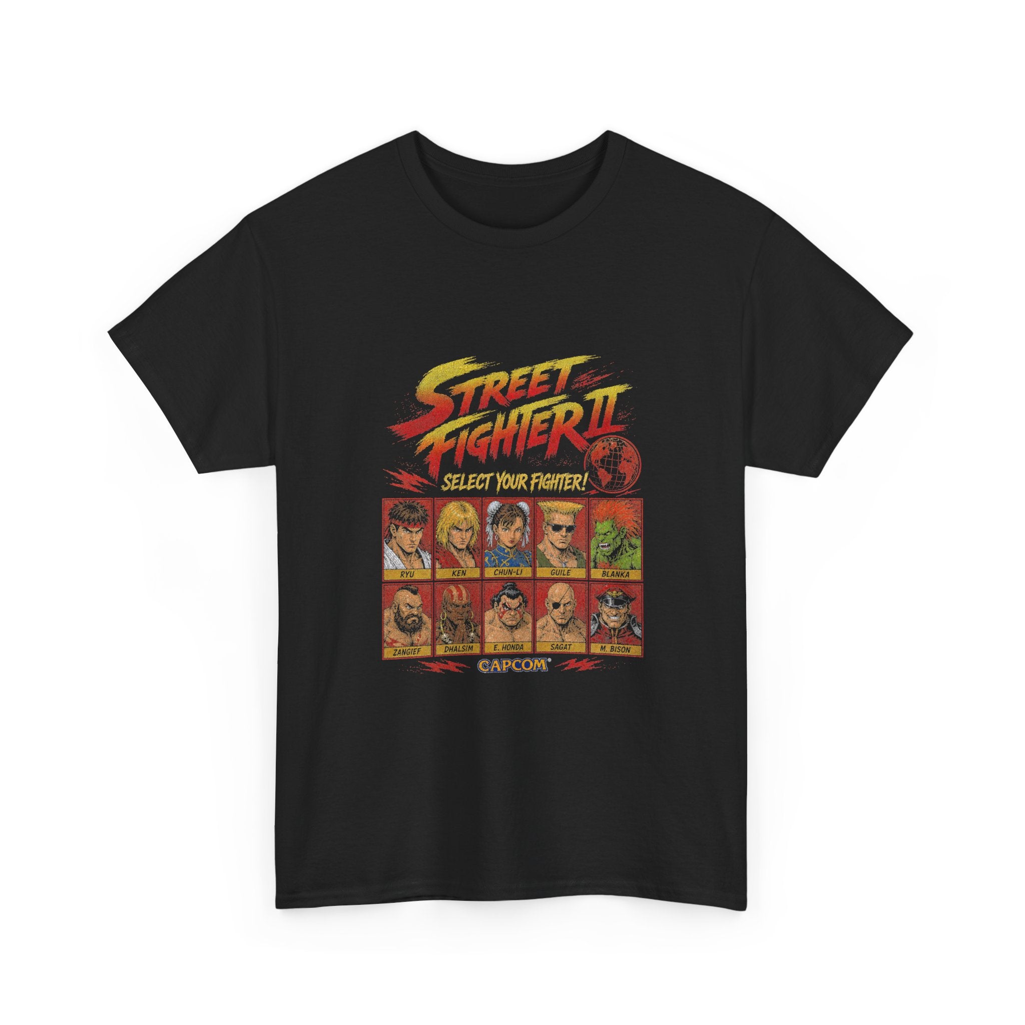 Street Fighter II Character Select Tee - Vintage Arcade Gaming Shirt