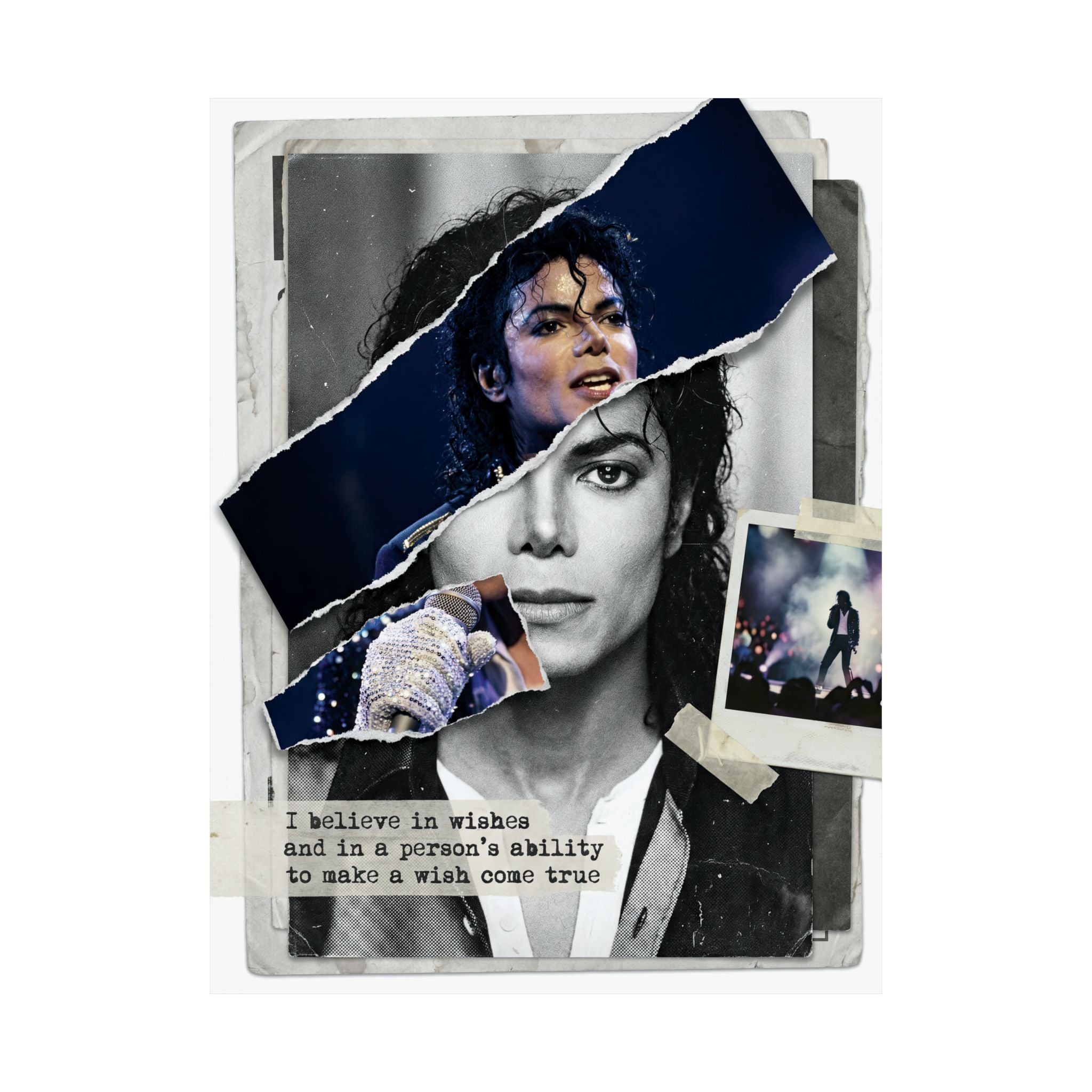 Michael Jackson Poster Mixed Media Art I Believe In Wishes Quote Print