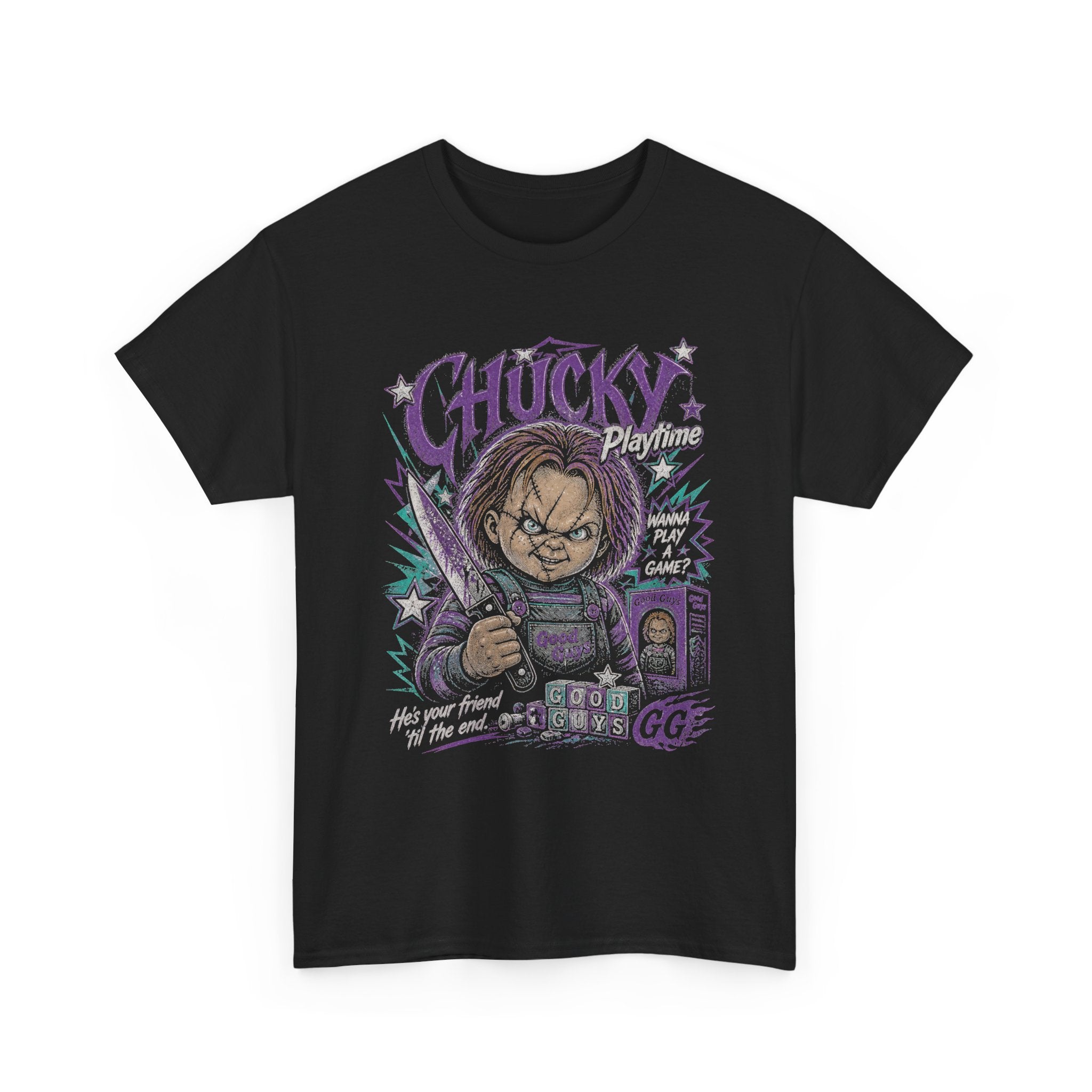 Chucky Playtime Graphic Tee | Retro Horror Movie Slasher Shirt