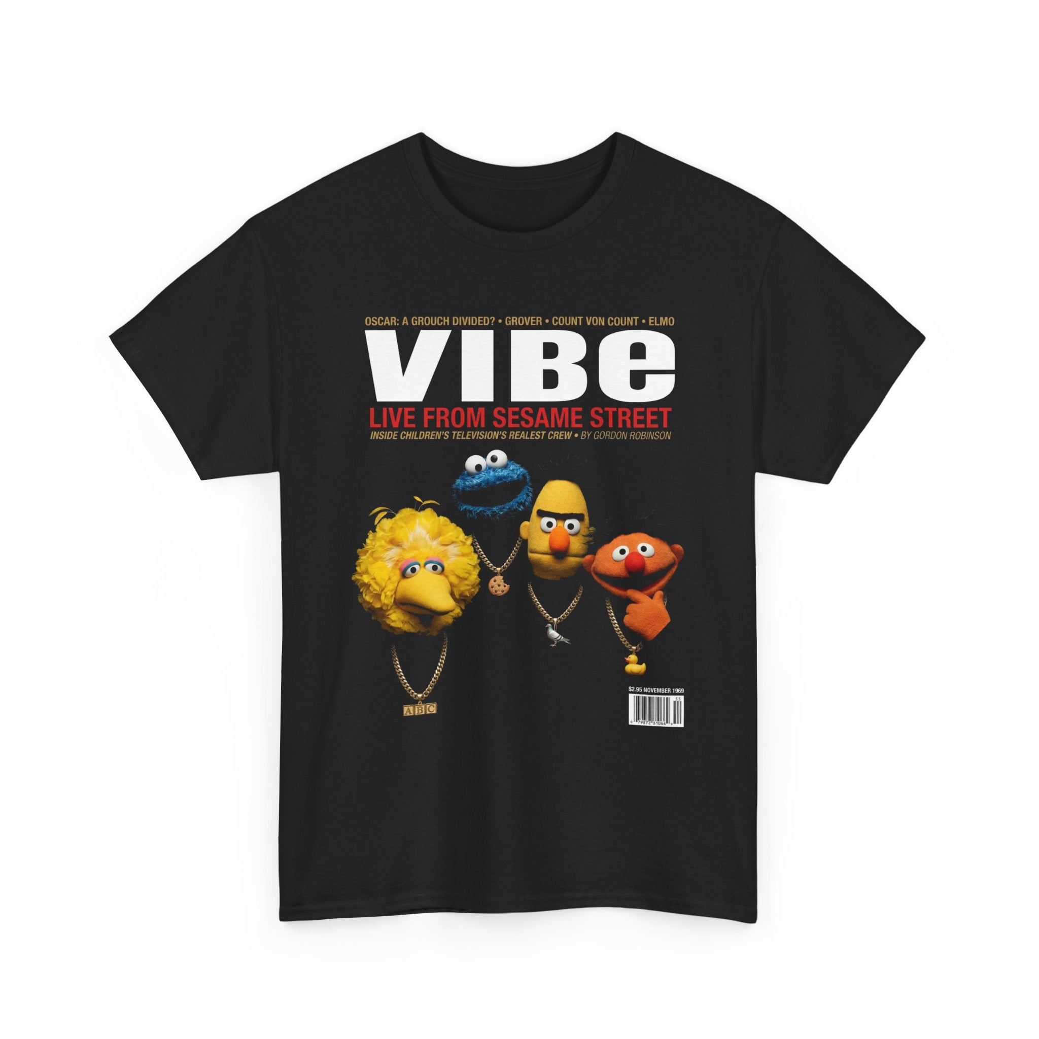 Sesame Street Vibe Magazine Tee | Retro Hip Hop Puppet Graphic Shirt