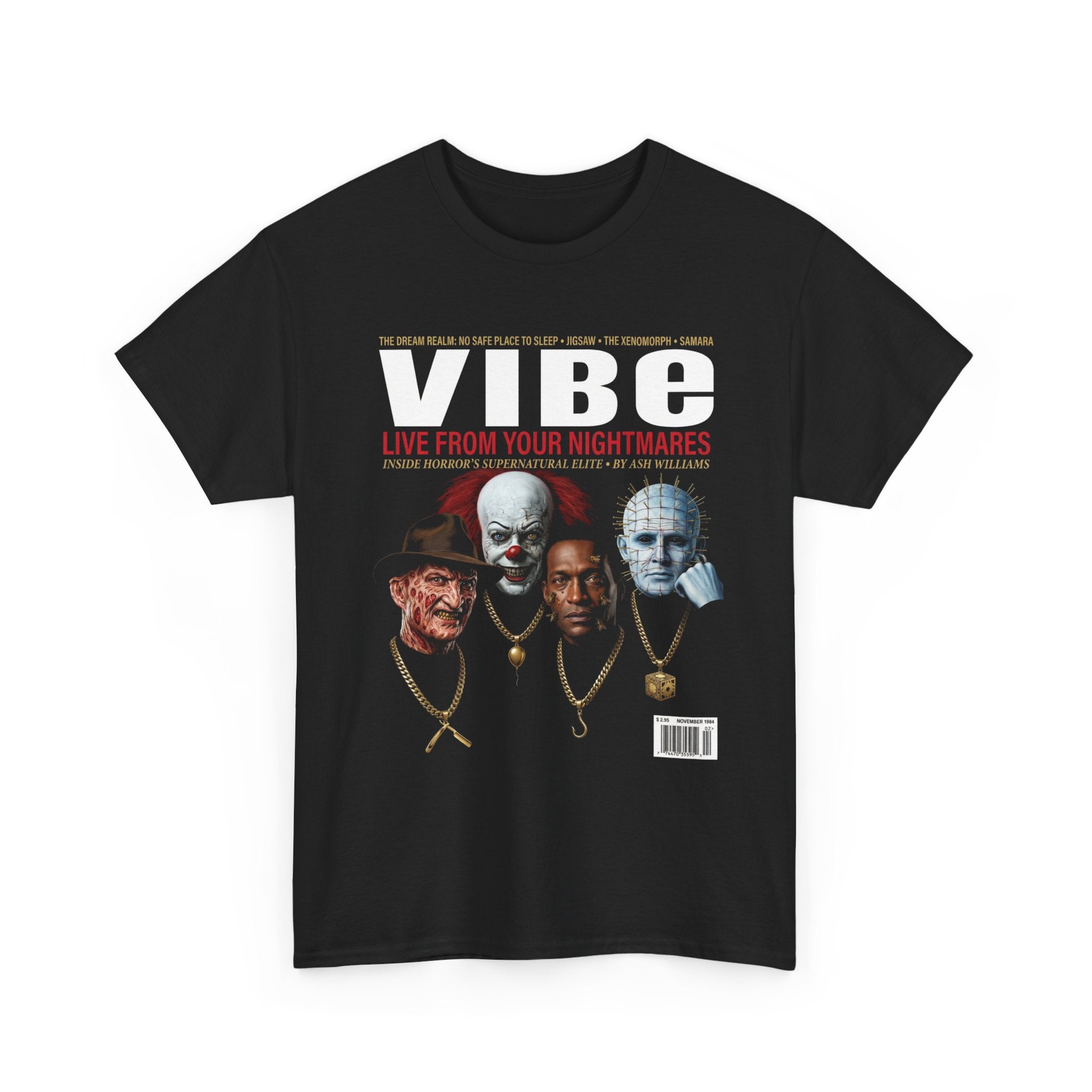 Horror Villains Vibe Magazine Tee | Vintage Slasher Cover Shirt