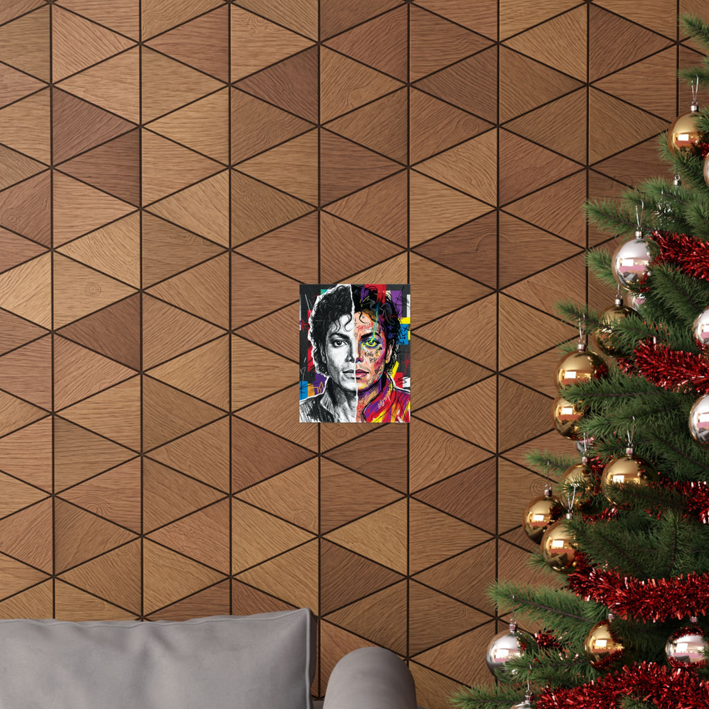 Michael Jackson Thriller Split Face Poster Street Art Print King Of Pop