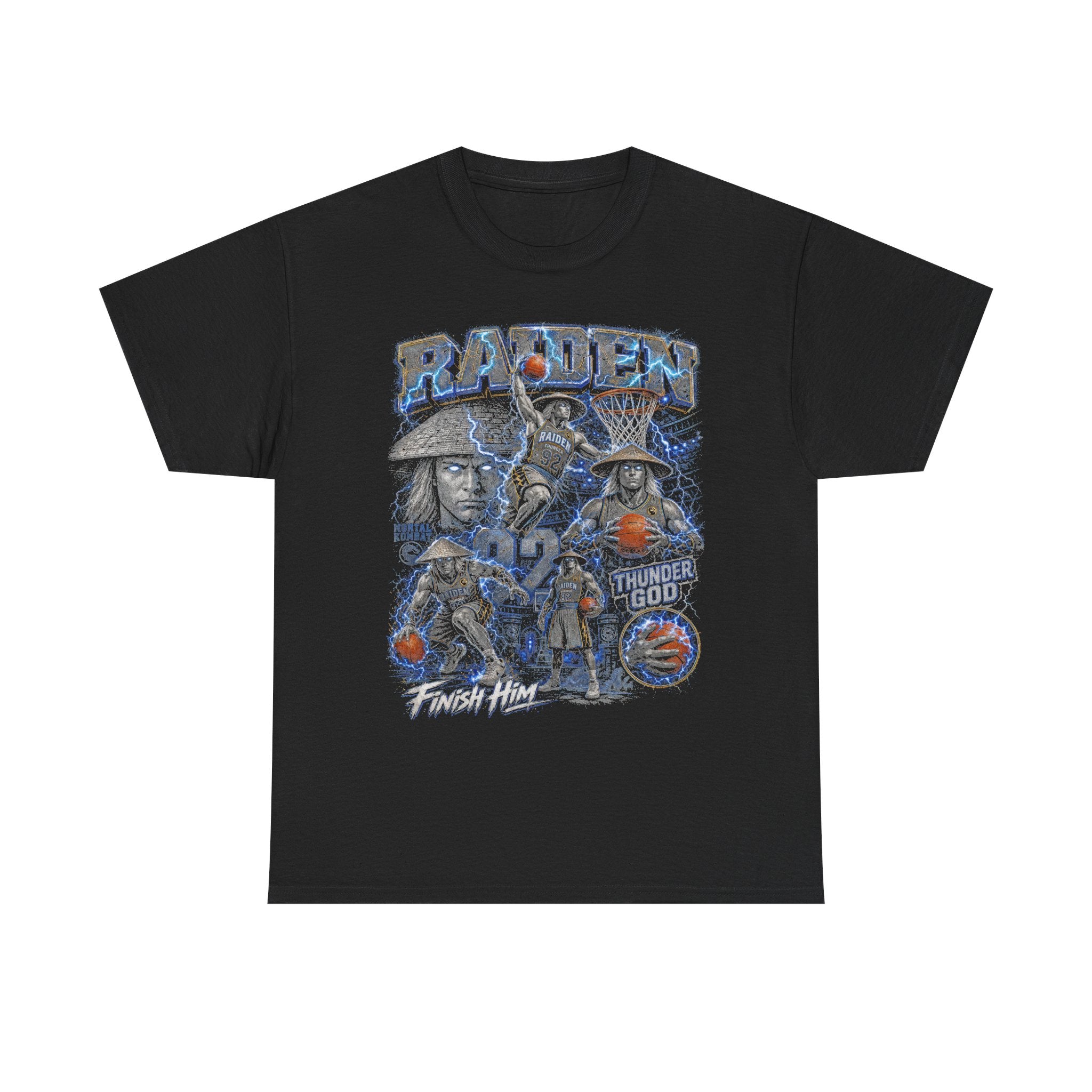 Raiden Mortal Kombat Basketball Tee | Vintage Bootleg Gaming Shirt