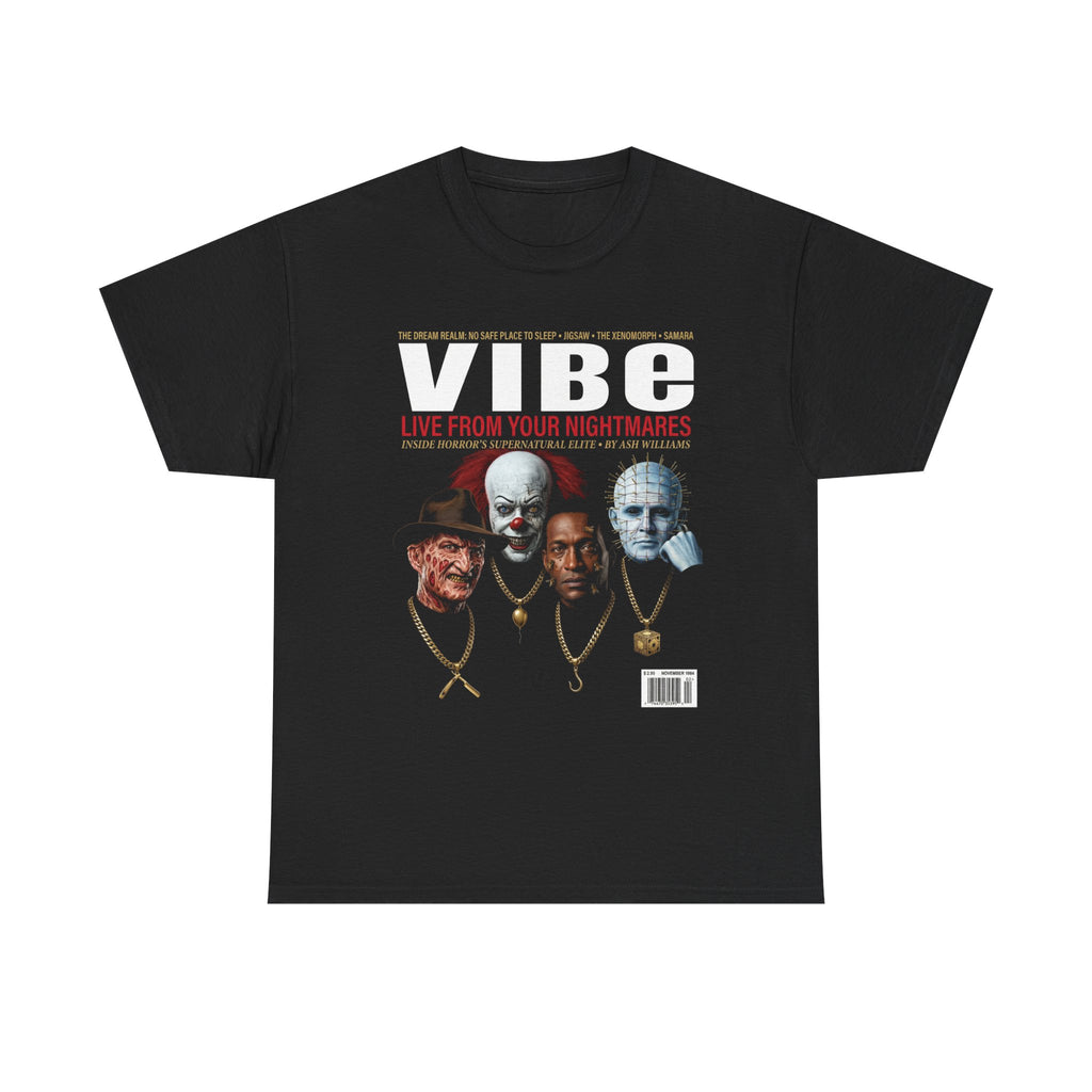 Horror Villains Vibe Magazine Tee | Vintage Slasher Cover Shirt