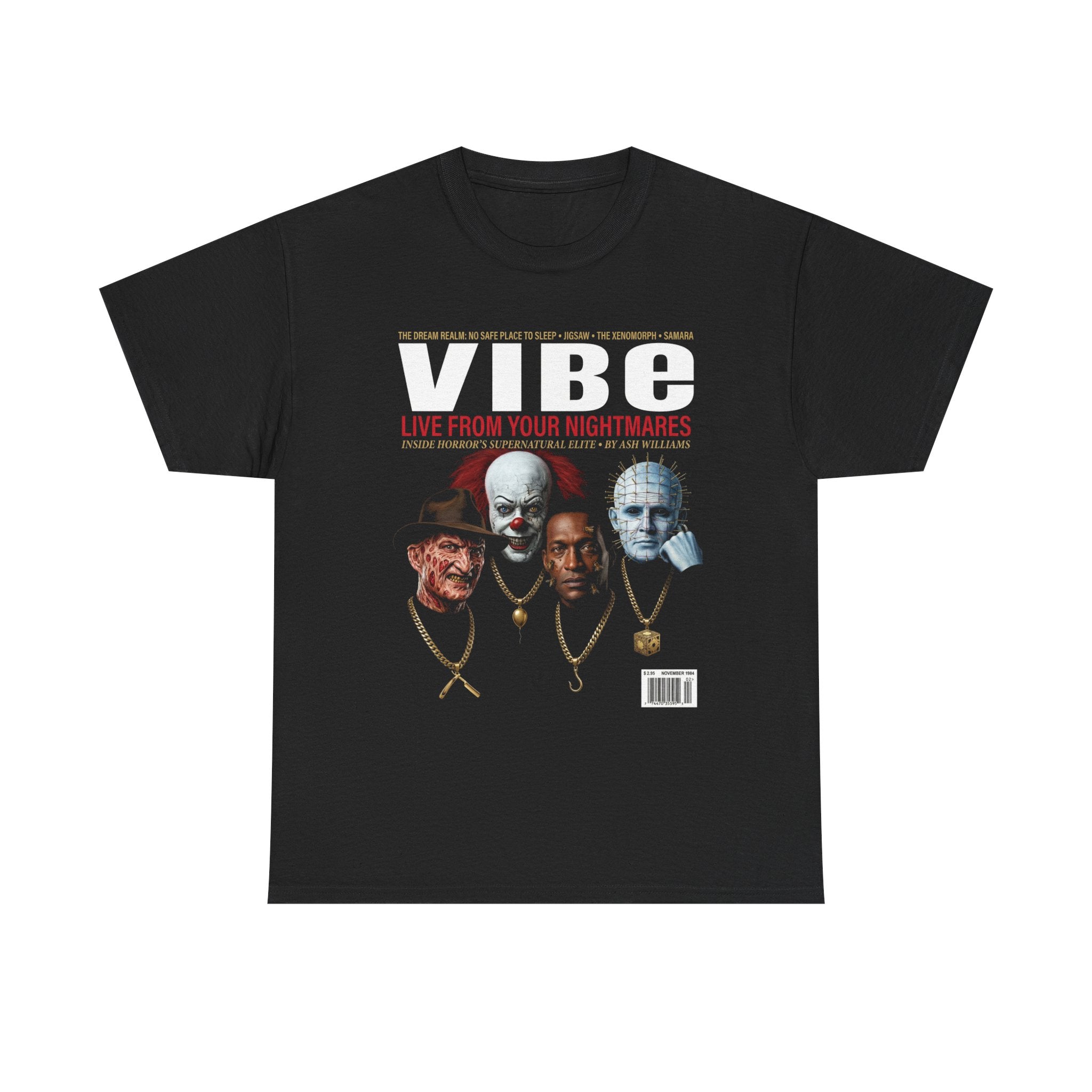 Horror Villains Vibe Magazine Tee | Vintage Slasher Cover Shirt