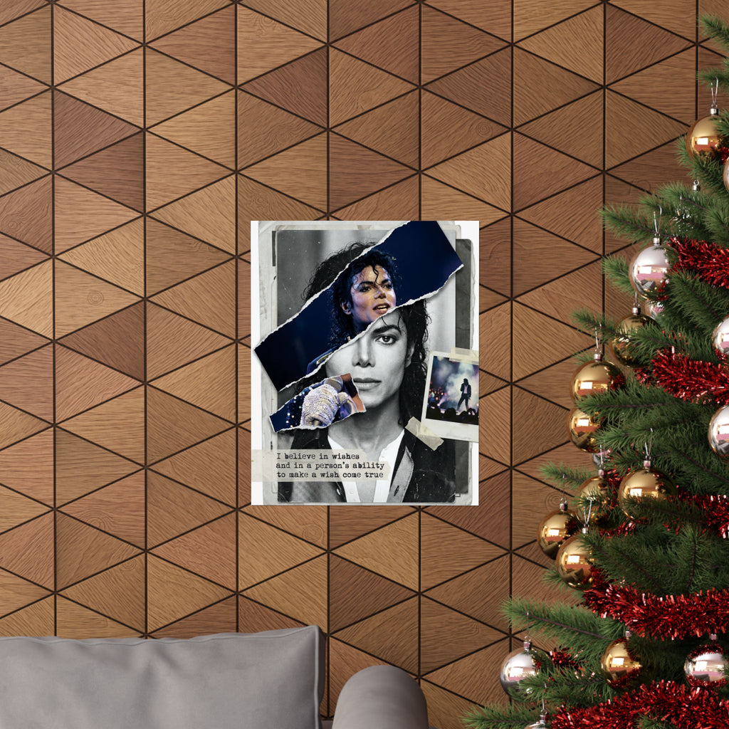 Michael Jackson Poster Mixed Media Art I Believe In Wishes Quote Print