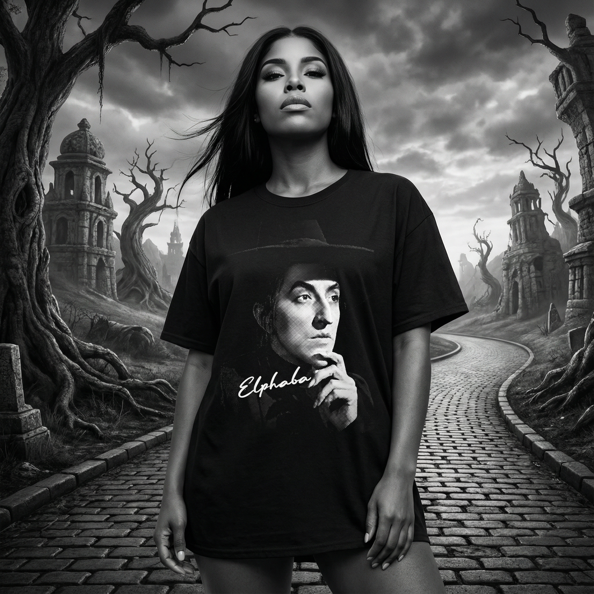 Elphaba Witch Shirt, Halftone Portrait Tee, Wizard Of Oz Gift