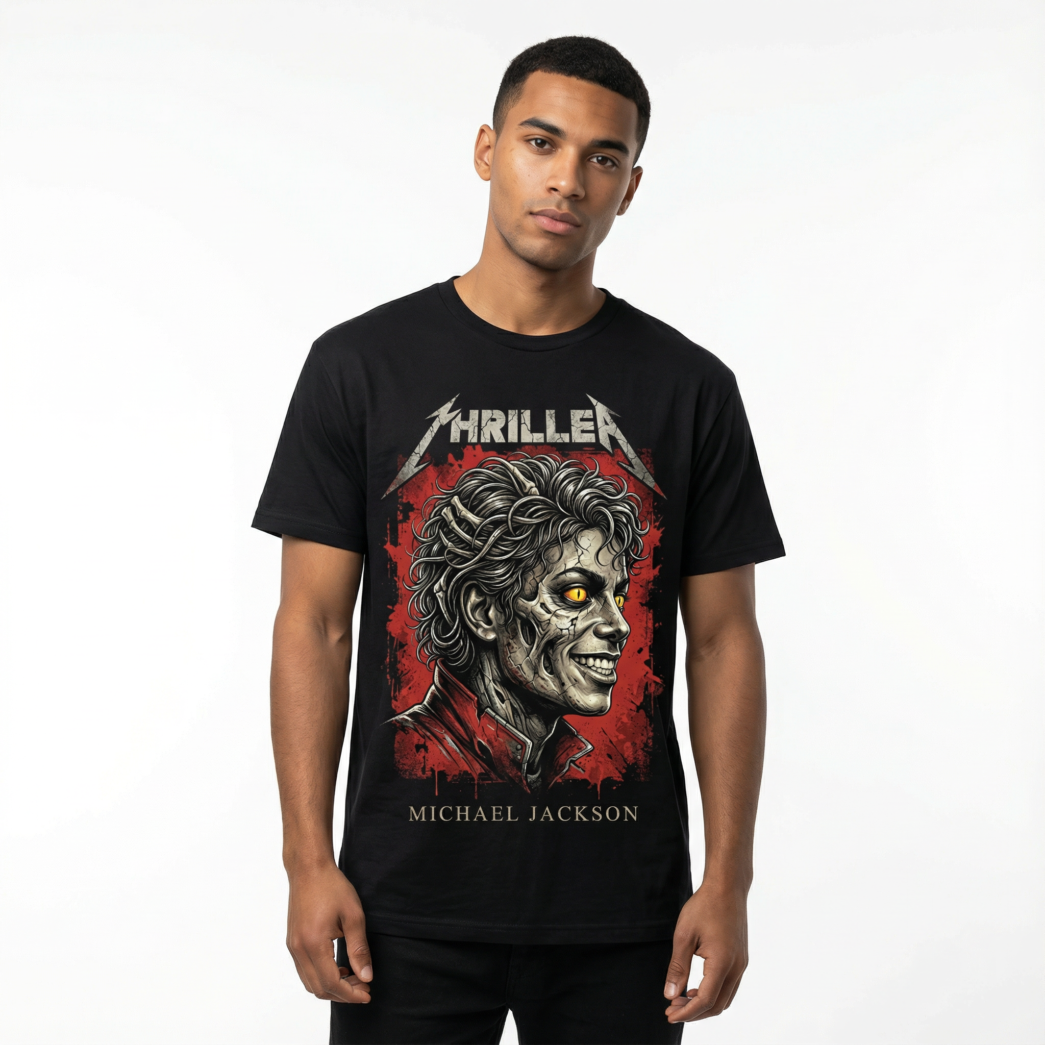Thriller Zombie Graphic Tee: Michael Jackson 80s Metal Style