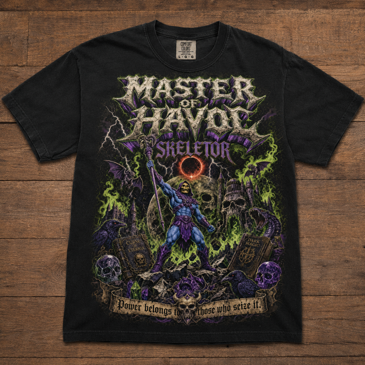 Skeletor Master of Havoc T-Shirt | Vintage Bootleg Dark Fantasy Tee