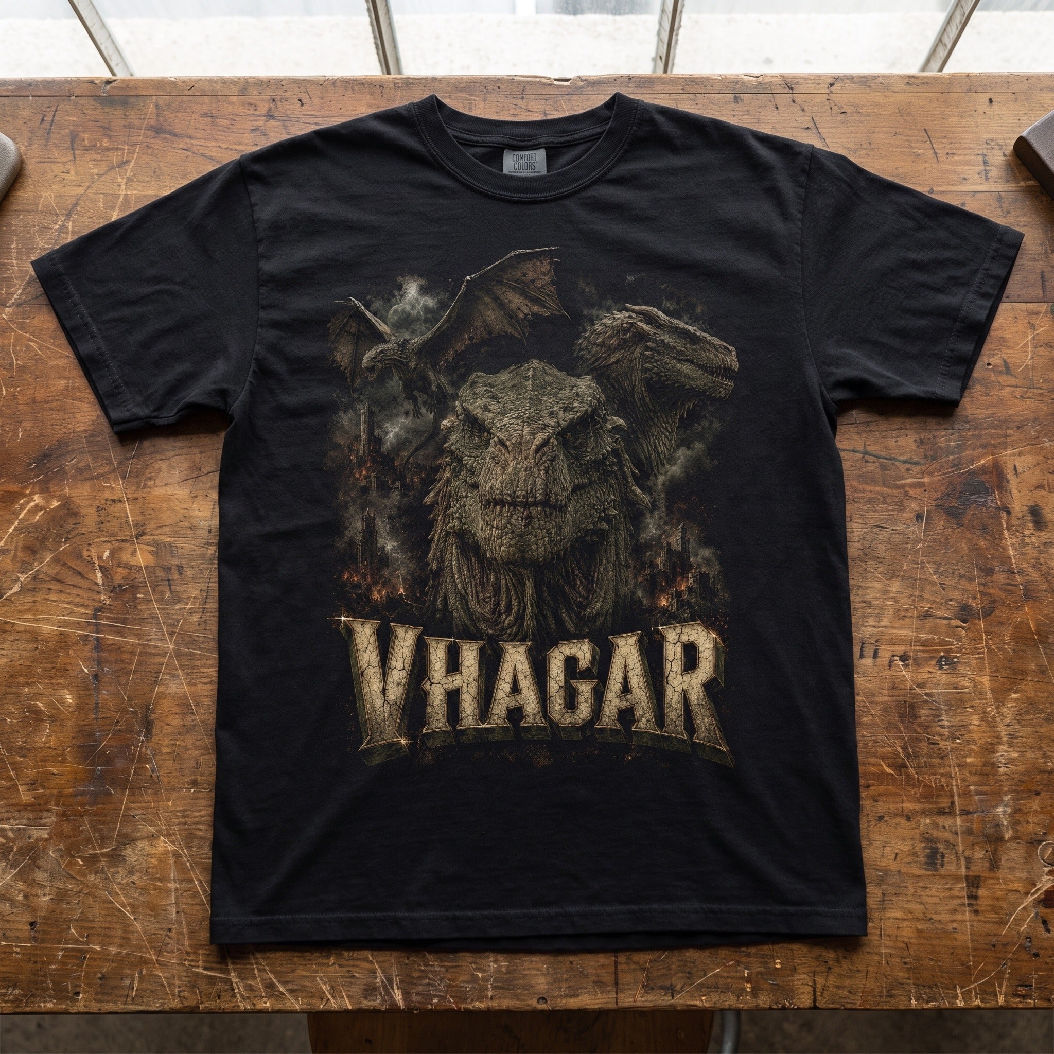 Vhagar Dragon T-Shirt | House of the Dragon Distressed Fantasy Creature Tee