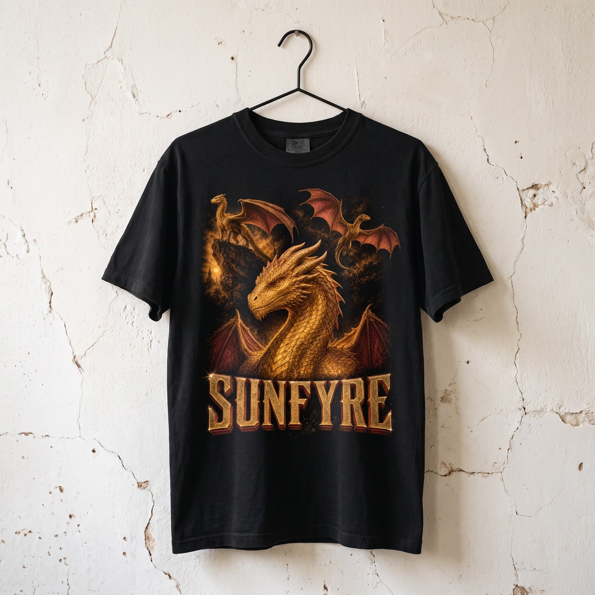 Sunfyre Golden Dragon T-Shirt | House of the Dragon Art Comfort Colors Tee
