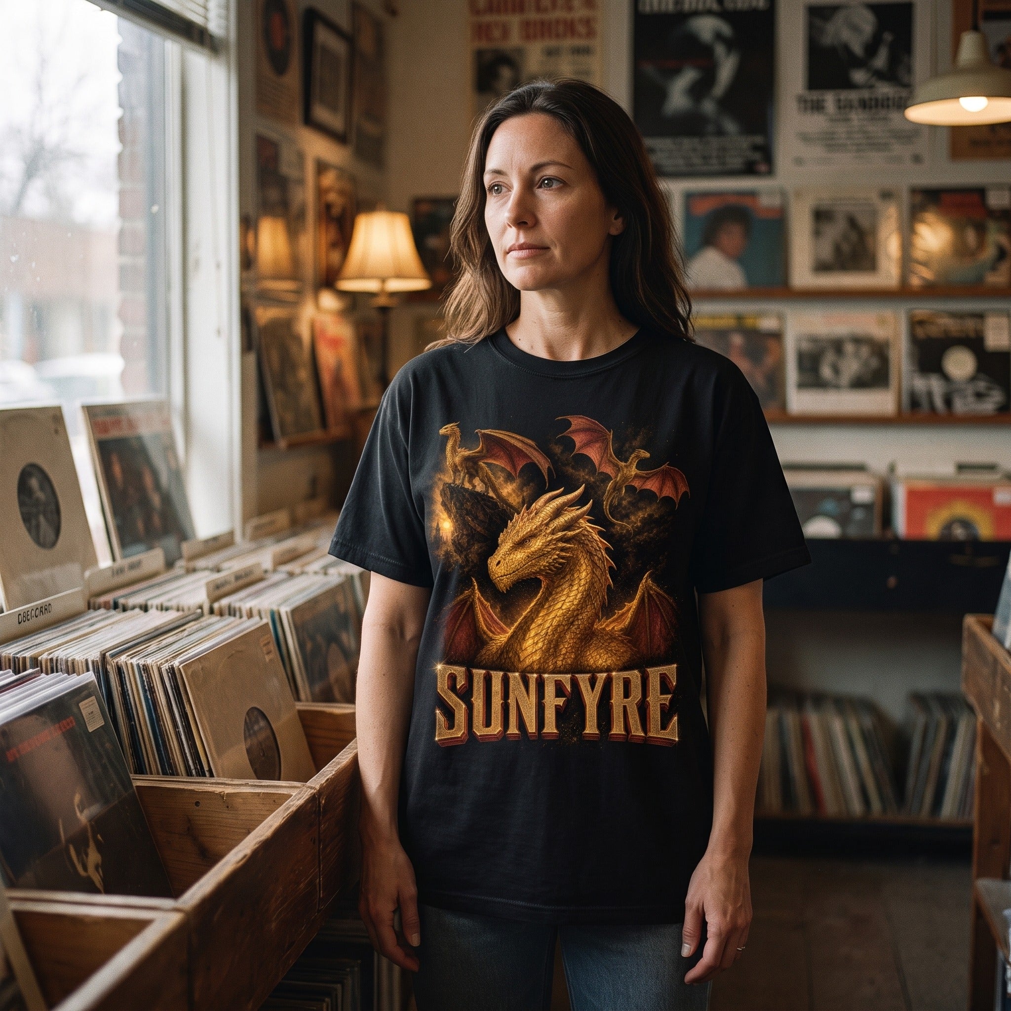 Sunfyre Golden Dragon T-Shirt | House of the Dragon Art Comfort Colors Tee