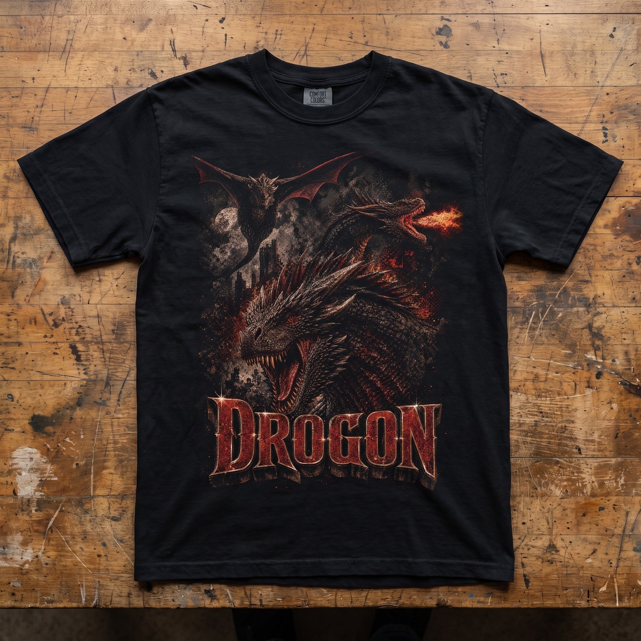 Drogon Game of Thrones Tee | Fantasy Dragon Distressed Unisex T-Shirt