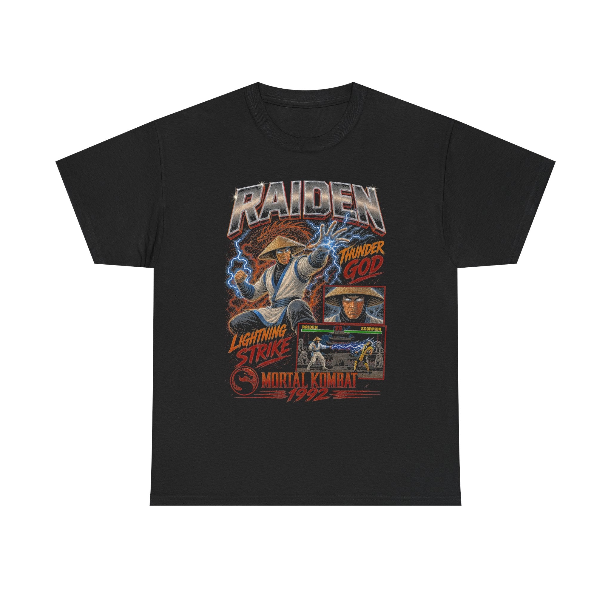 Raiden Thunder God lightning strike Mortal Kombat tee | vintage arcade fighter shirt