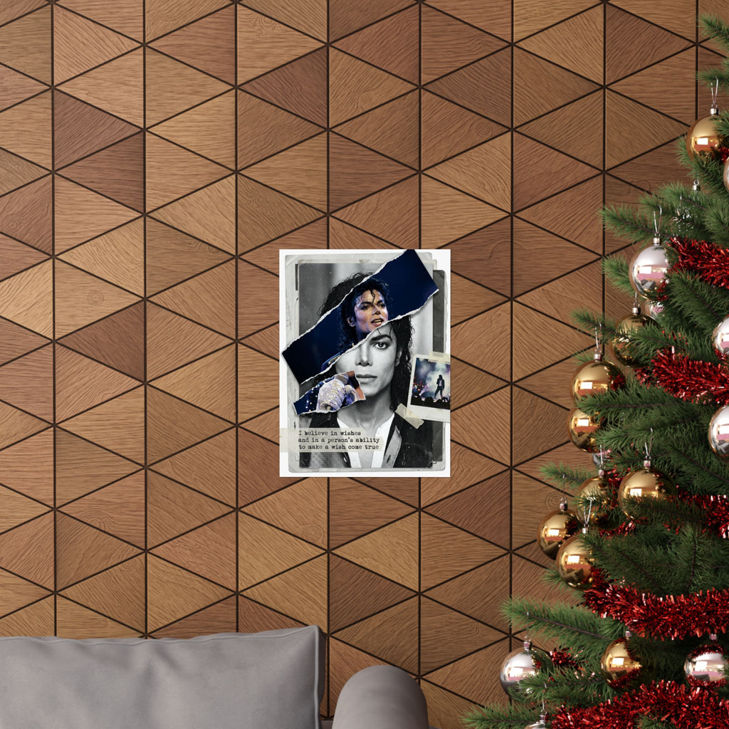 Michael Jackson Poster Mixed Media Art I Believe In Wishes Quote Print