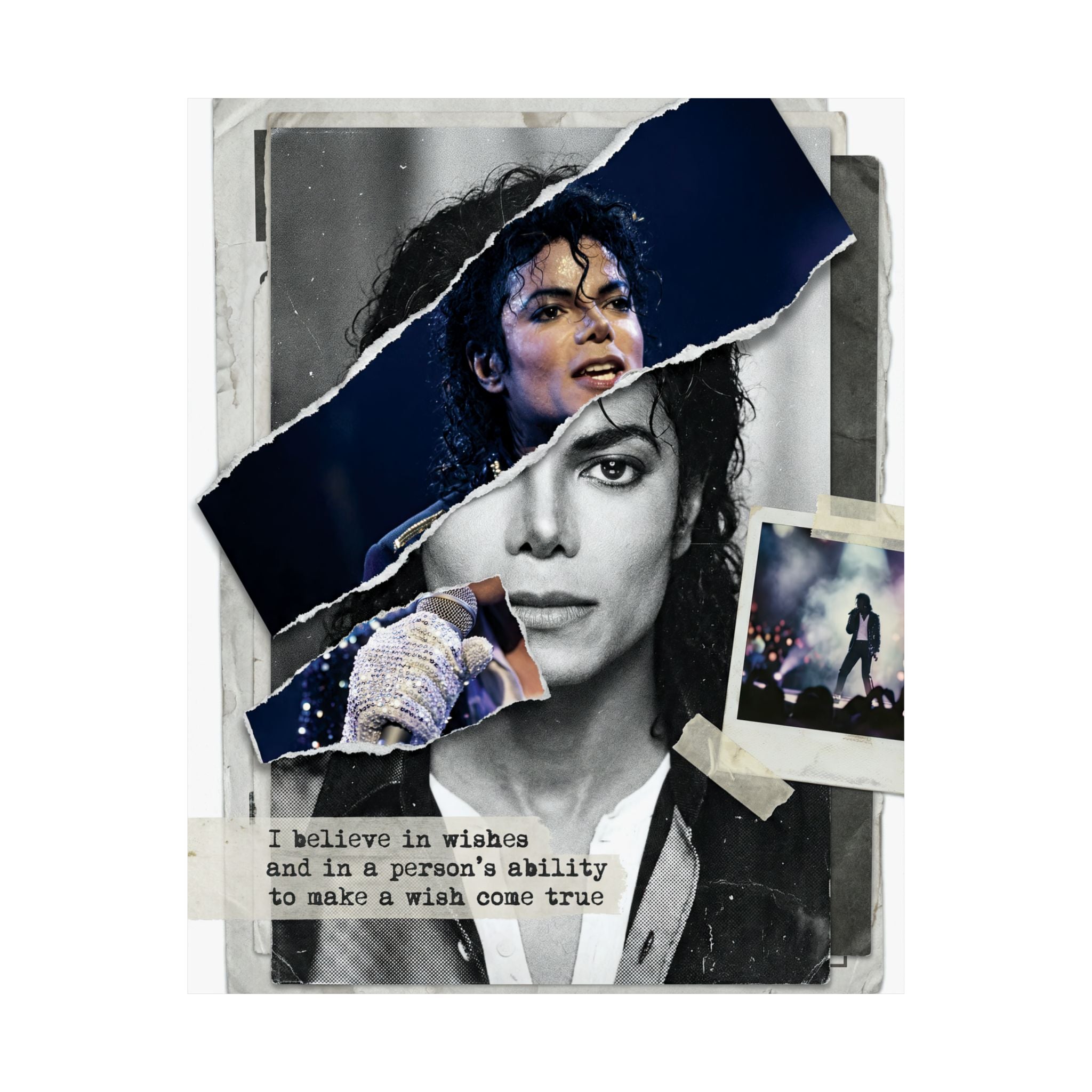 Michael Jackson Poster Mixed Media Art I Believe In Wishes Quote Print