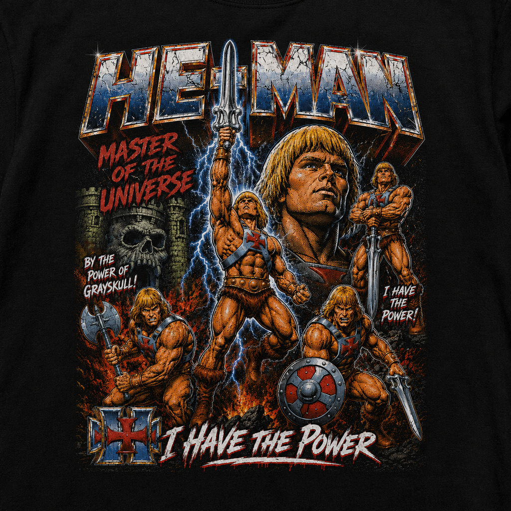 He-Man Masters of the Universe Graphic Tee | Vintage Bootleg Comic Art Shirt
