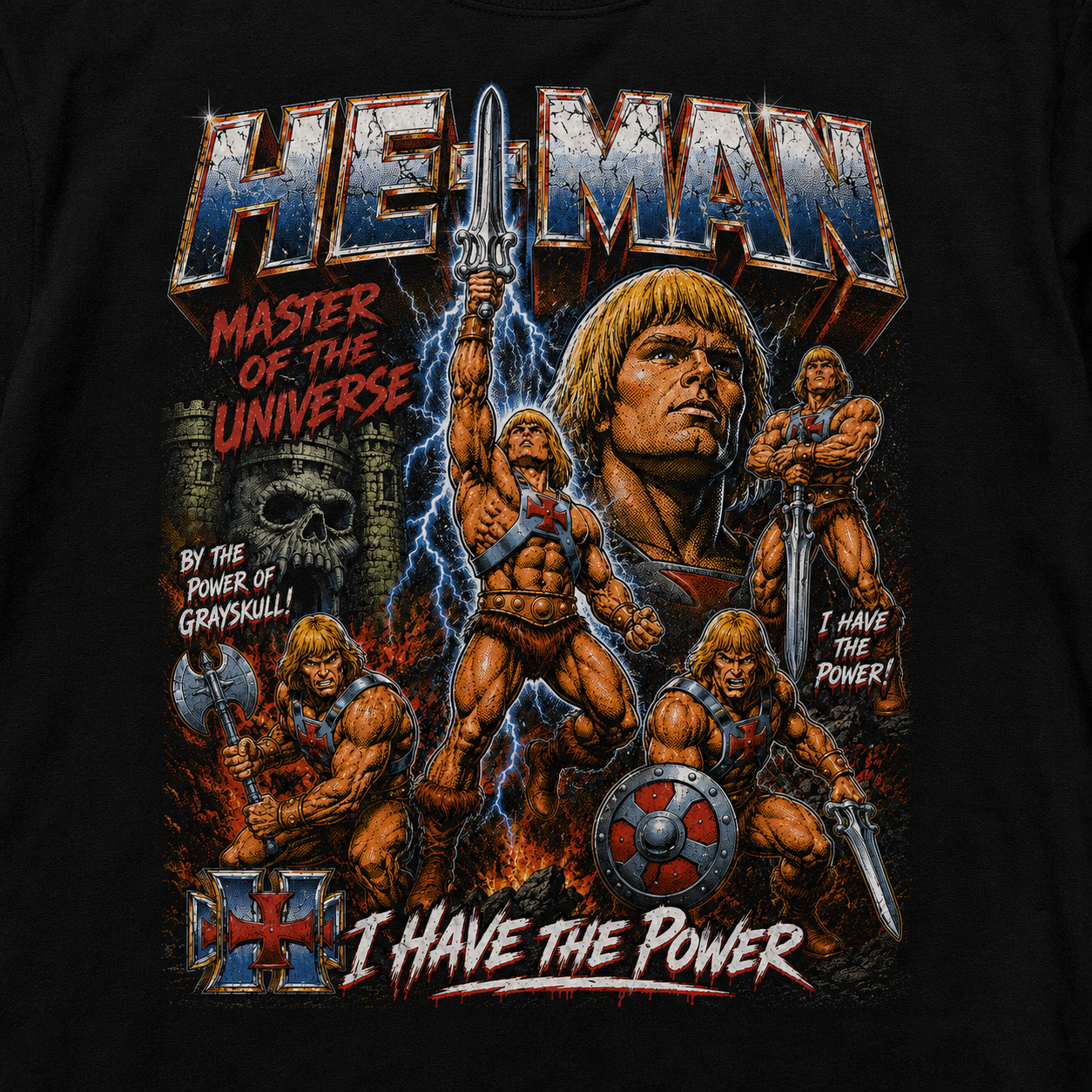 He-Man Masters of the Universe Graphic Tee | Vintage Bootleg Comic Art Shirt