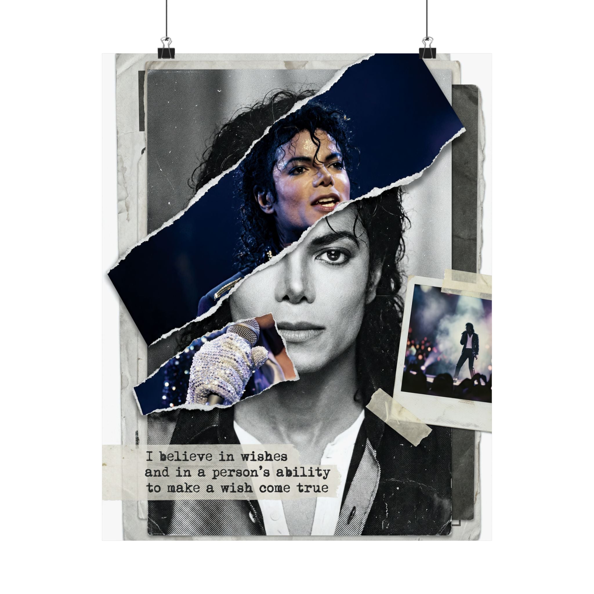 Michael Jackson Poster Mixed Media Art I Believe In Wishes Quote Print