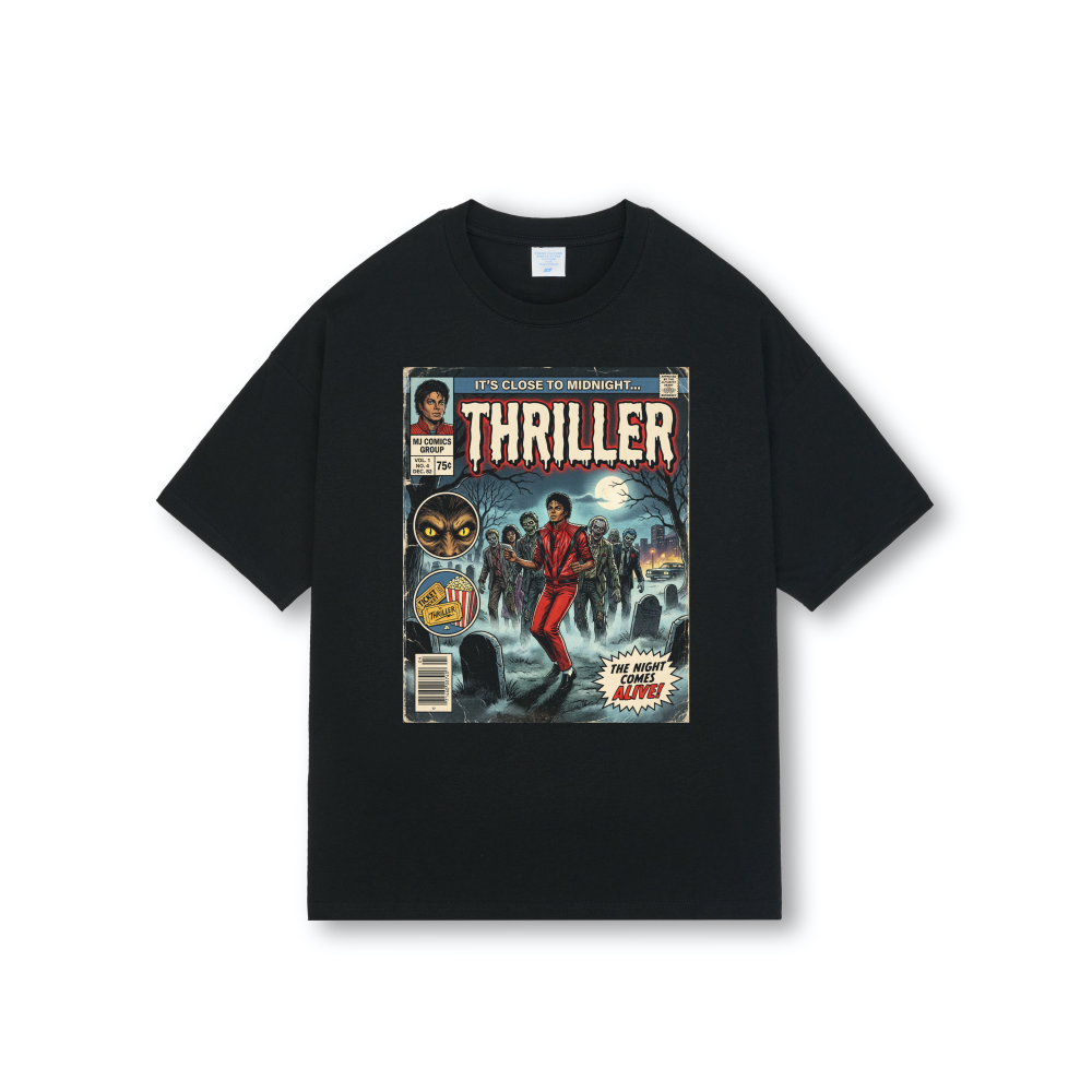 Michael Jackson Thriller Comic Drop Shoulder Tee