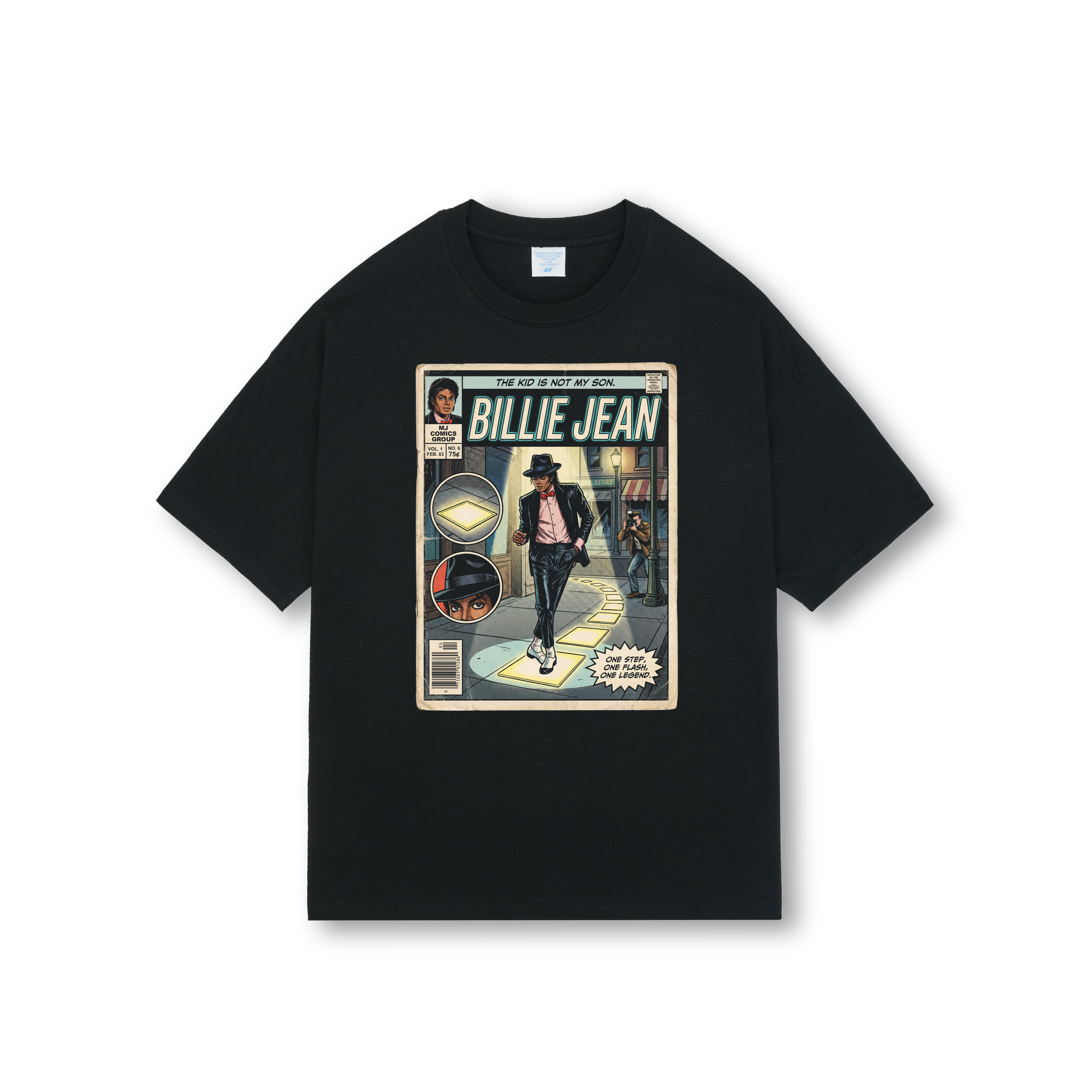 Michael Jackson Billie Jean Comic Drop Shoulder Tee