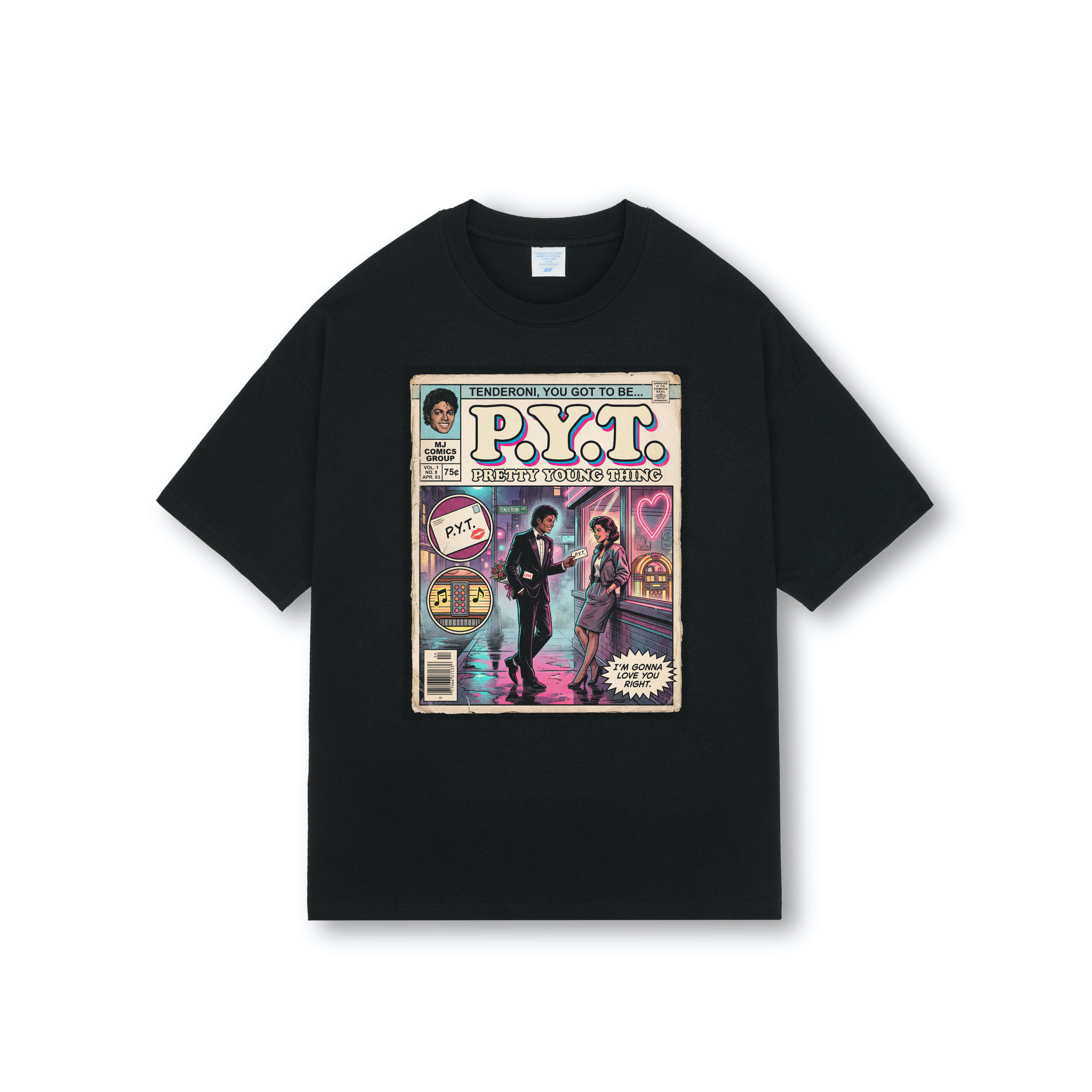 Michael Jackson PYT Comic Drop Shoulder Tee