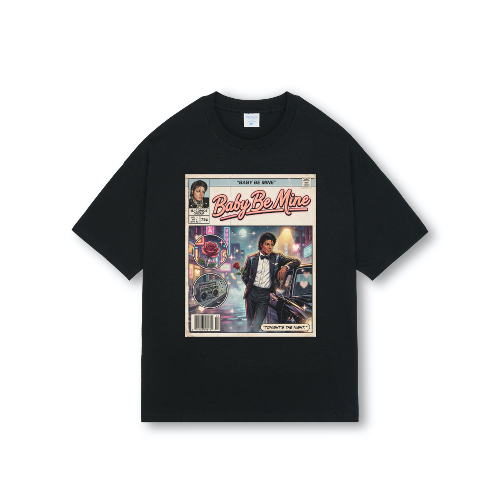 Michael Jackson Baby Be Mine Comic Drop Shoulder Tee