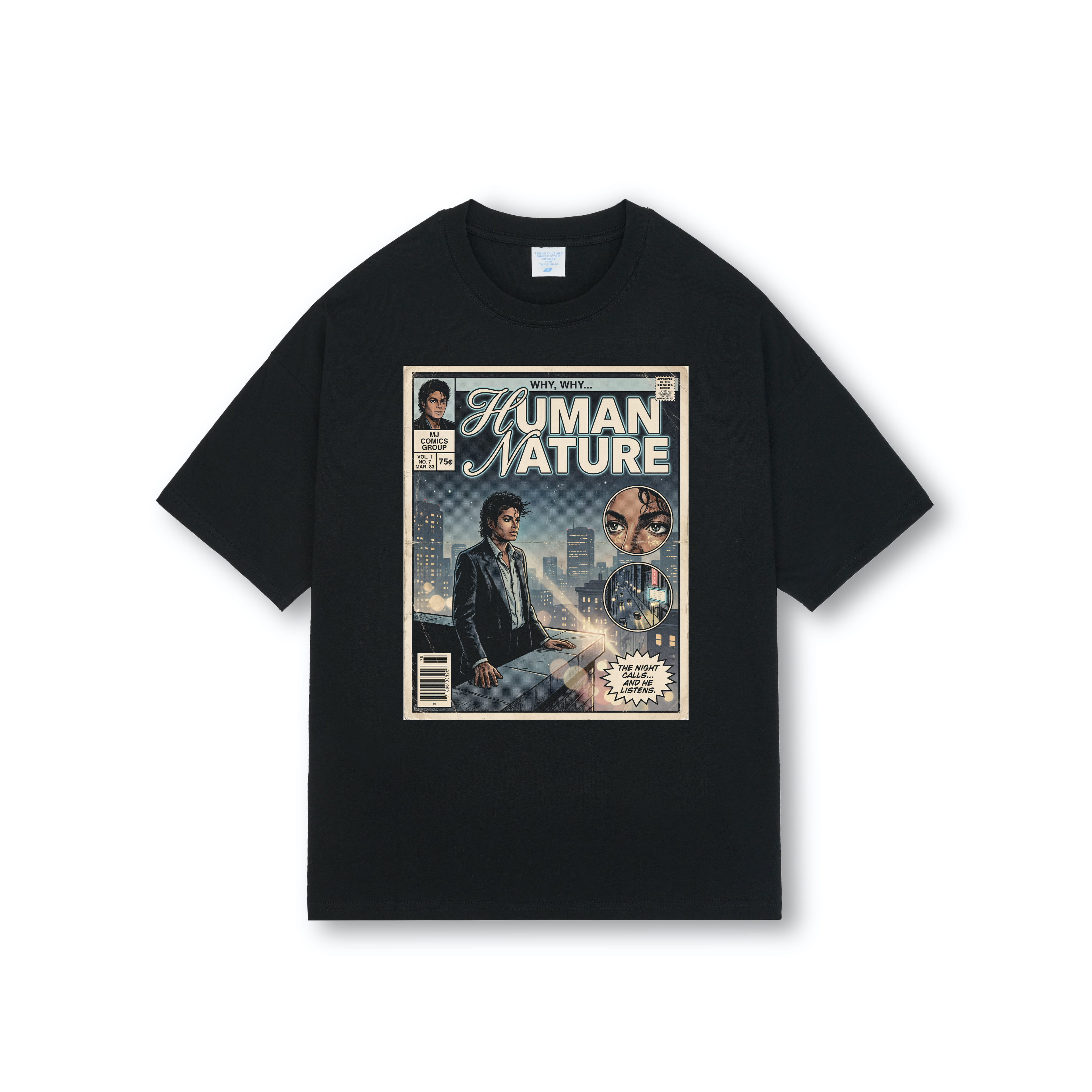 Michael Jackson Human Nature Comic Drop Shoulder Tee