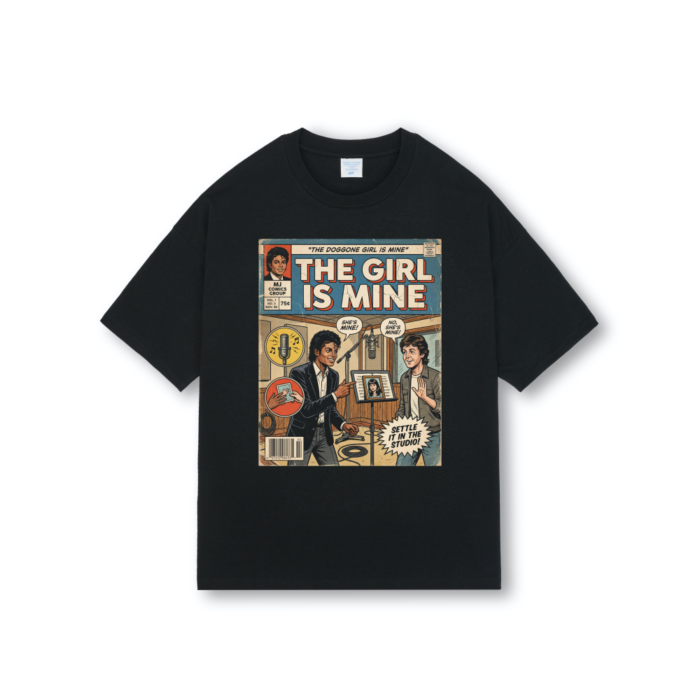 Michael Jackson The Girl Is Mine Comic Drop Shoulder Tee