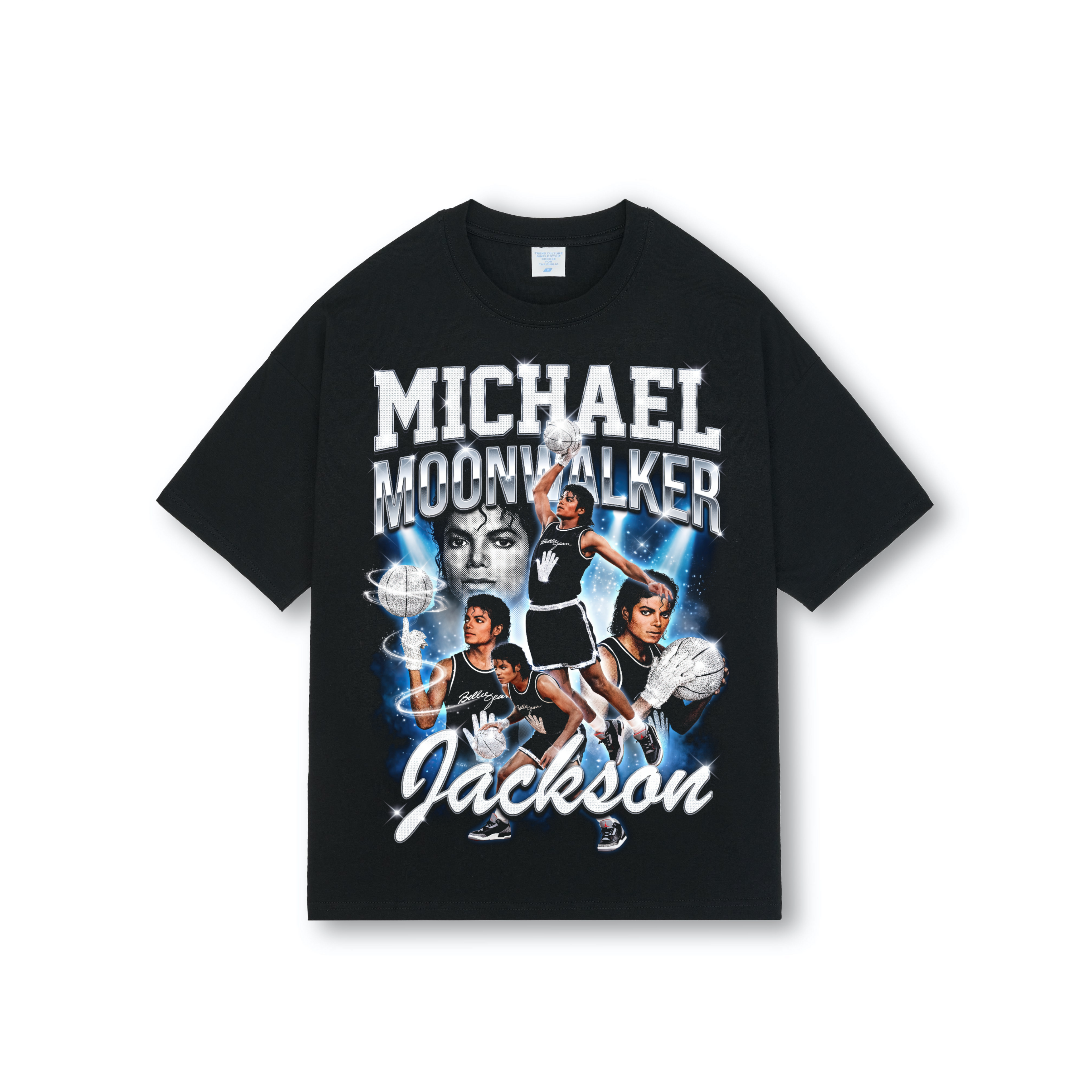 Michael Jackson Moonwalker Basketball Drop Shoulder Tee