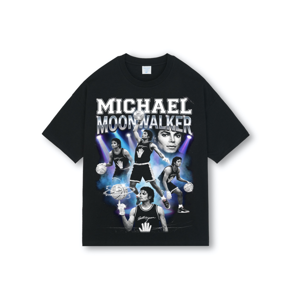 Michael Jackson Billie Jean Moonwalker Basketball Drop Shoulder Tee