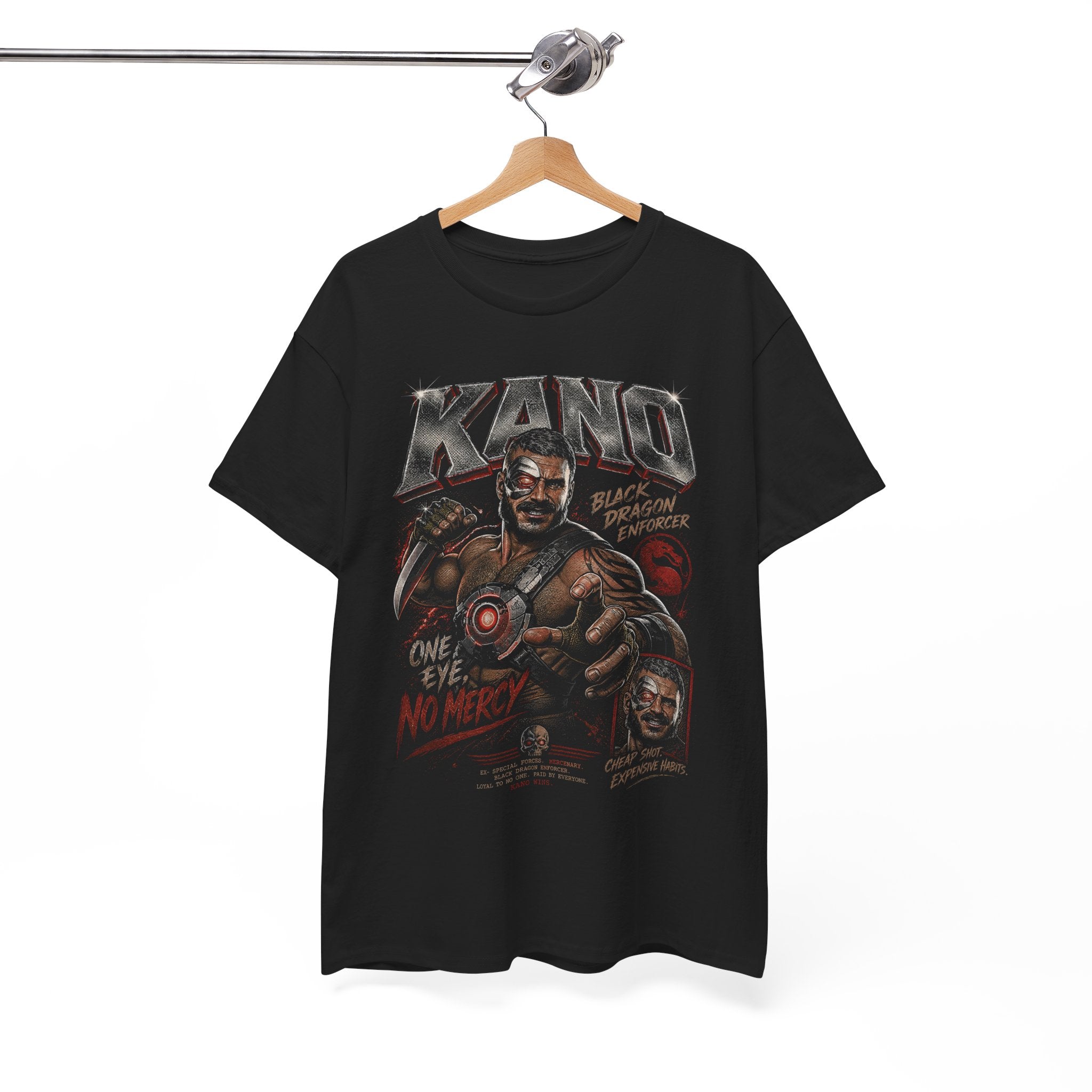 Kano Mortal Kombat Graphic Tee | Retro Video Game Villain Unisex Shirt