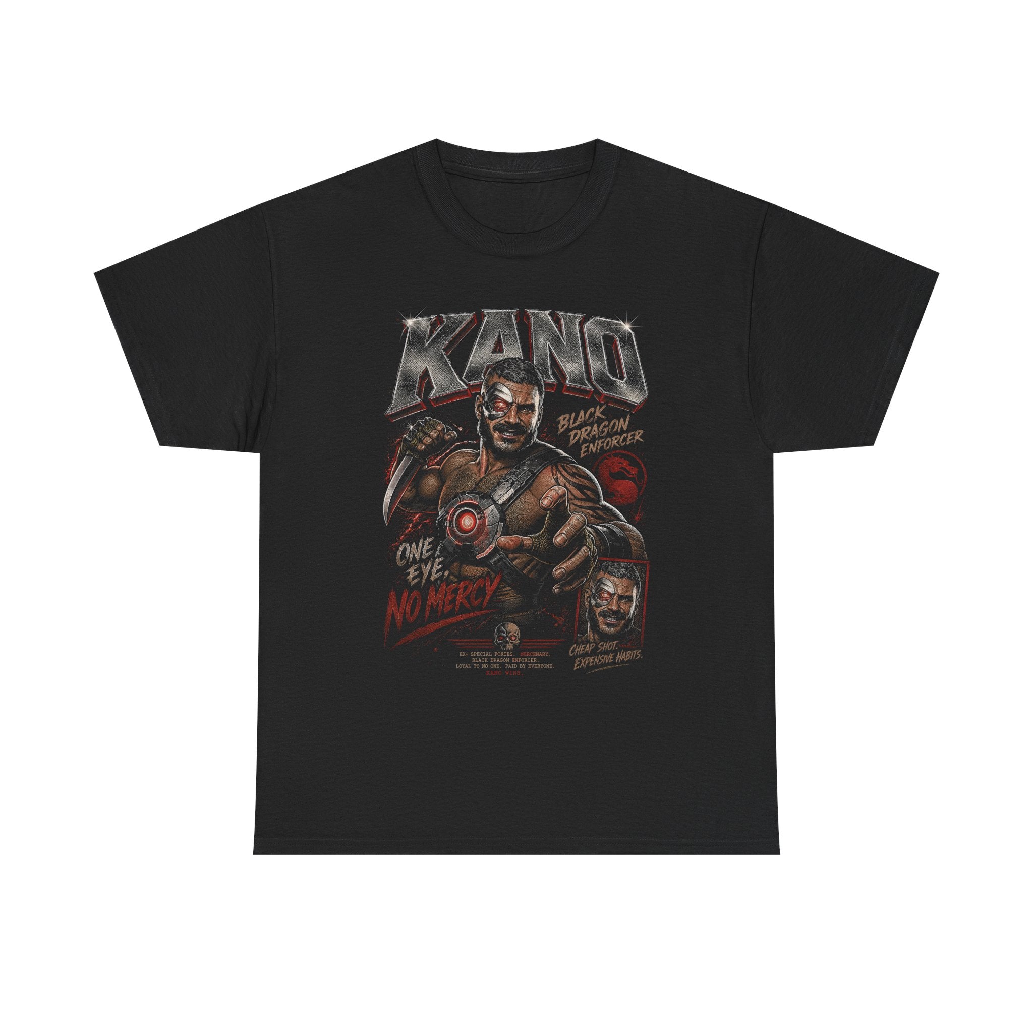 Kano Mortal Kombat Graphic Tee | Retro Video Game Villain Unisex Shirt