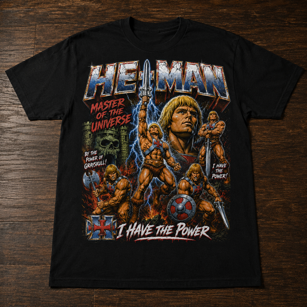 He-Man Masters of the Universe Graphic Tee | Vintage Bootleg Comic Art Shirt