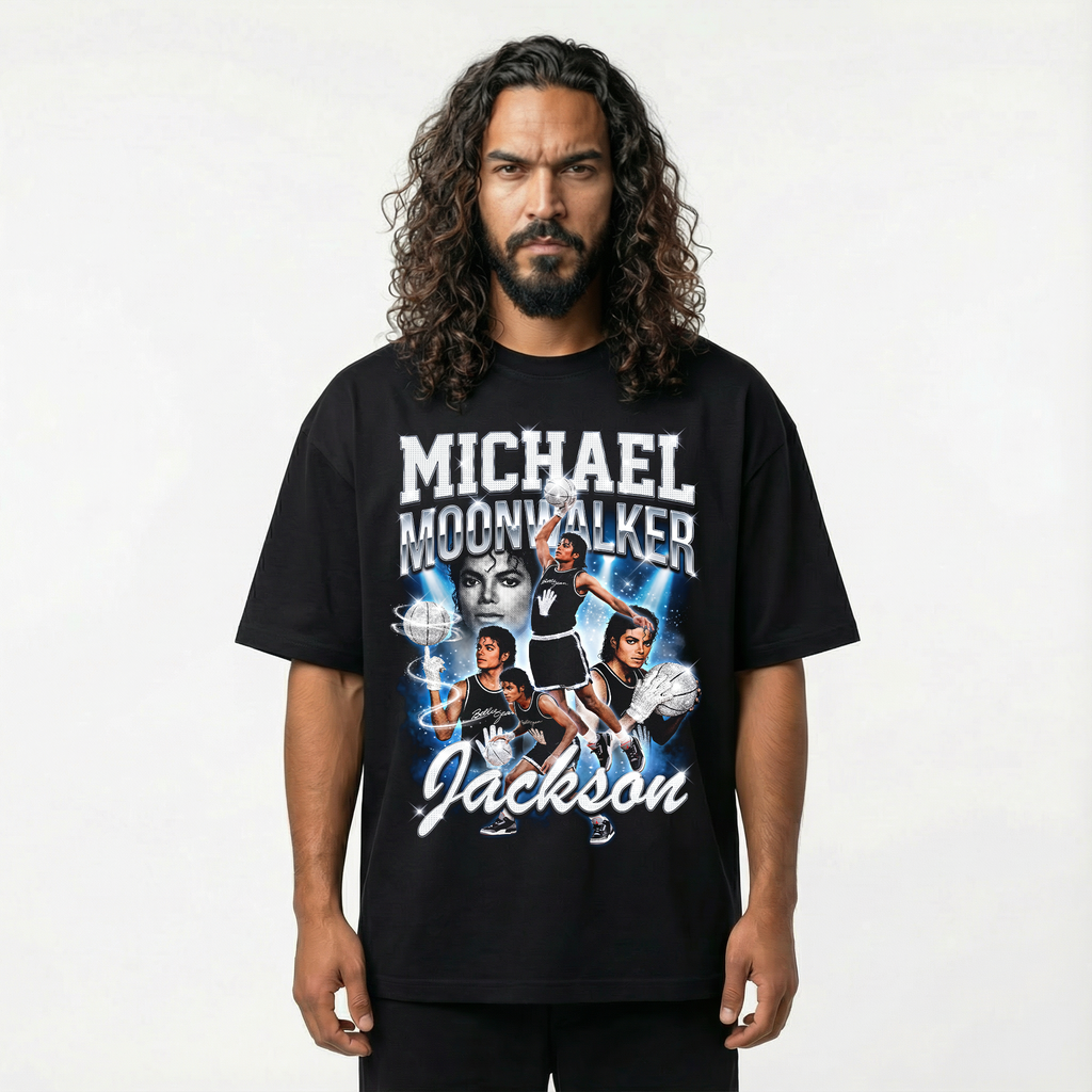 Michael Jackson Moonwalker Basketball Drop Shoulder Tee
