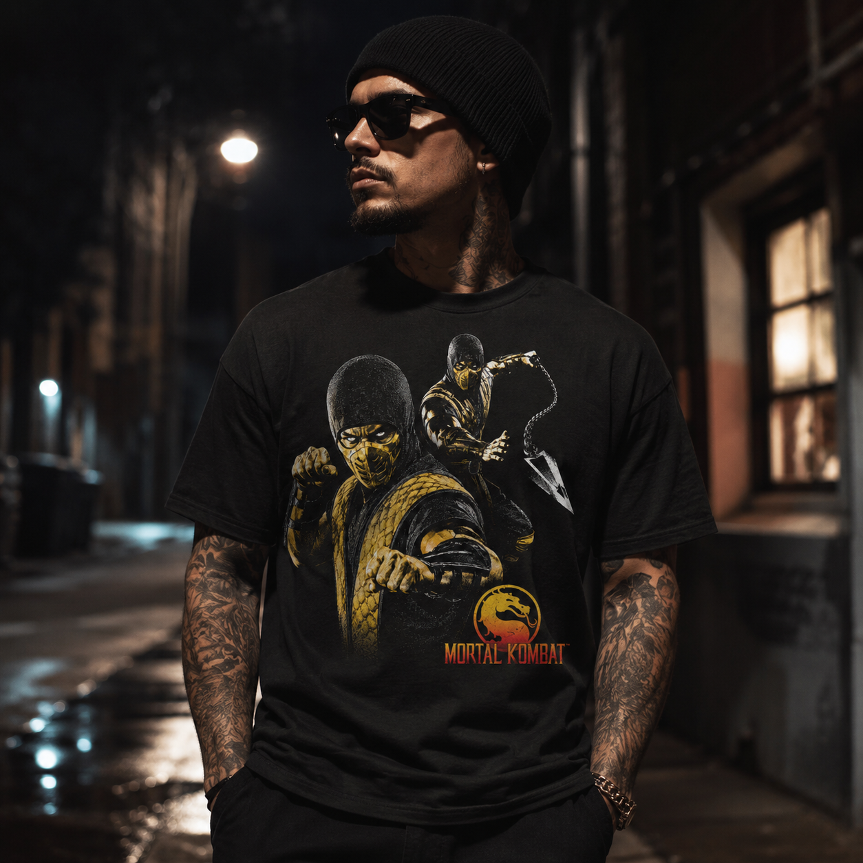 Mortal Kombat Scorpion Halftone Gaming Unisex T-Shirt