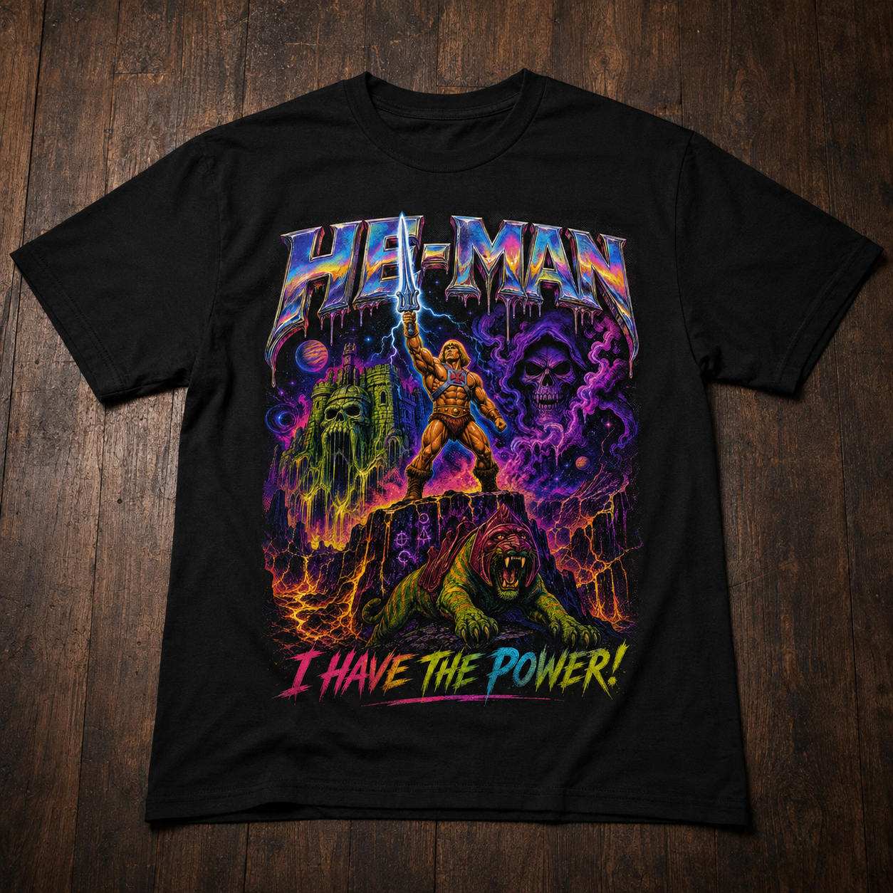 He-Man I Have The Power Tee | Psychedelic MOTU Vintage Shirt