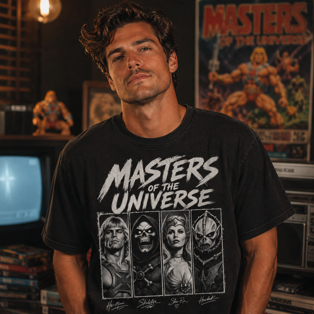 Masters of the Universe T-Shirt | Retro He-Man She-Ra Halftone Tee