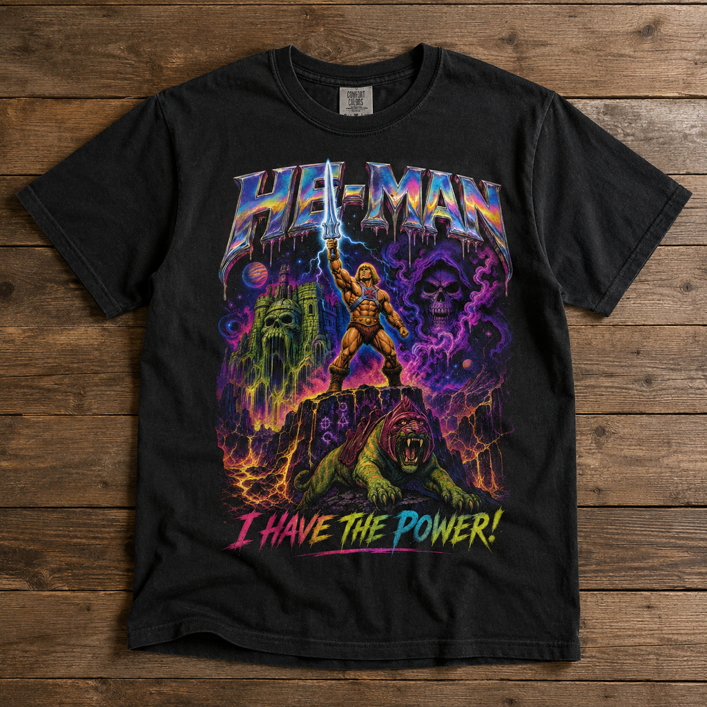 He-Man I Have The Power Tee | Psychedelic MOTU Vintage Shirt