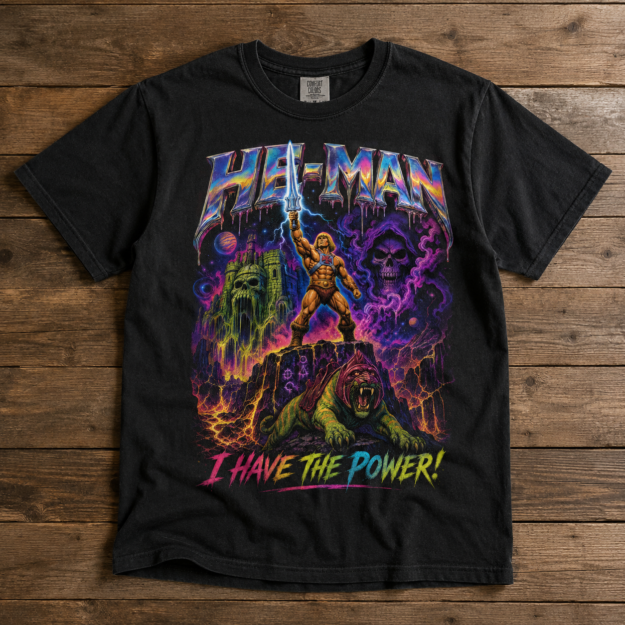 He-Man I Have The Power Tee | Psychedelic MOTU Vintage Shirt
