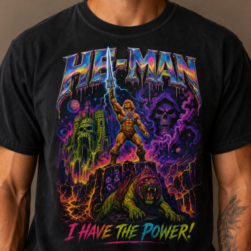 He-Man I Have The Power Tee | Psychedelic MOTU Vintage Shirt