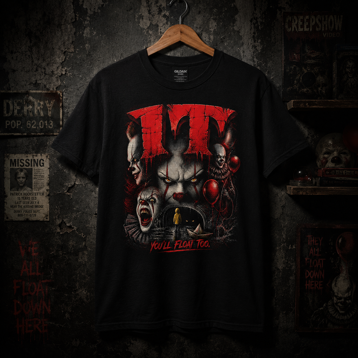 Pennywise The Clown Graphic Tee | Distressed Horror Movie Shirt