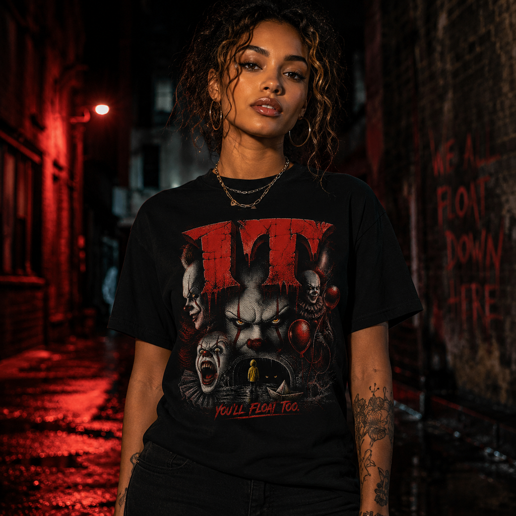 Pennywise The Clown Graphic Tee | Distressed Horror Movie Shirt
