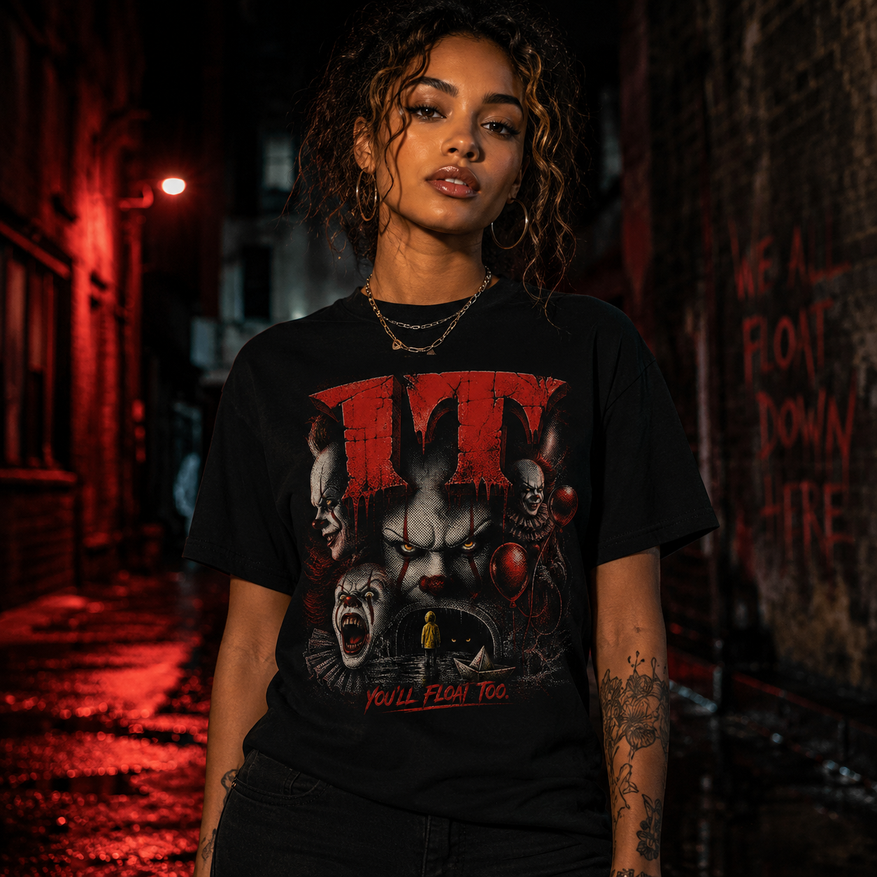 Pennywise The Clown Graphic Tee | Distressed Horror Movie Shirt