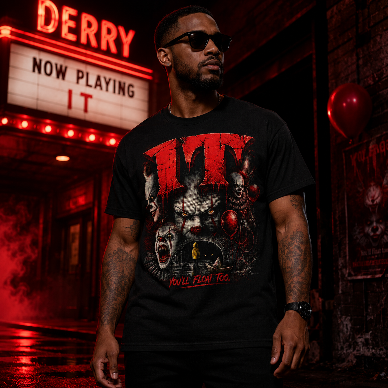 Pennywise The Clown Graphic Tee | Distressed Horror Movie Shirt