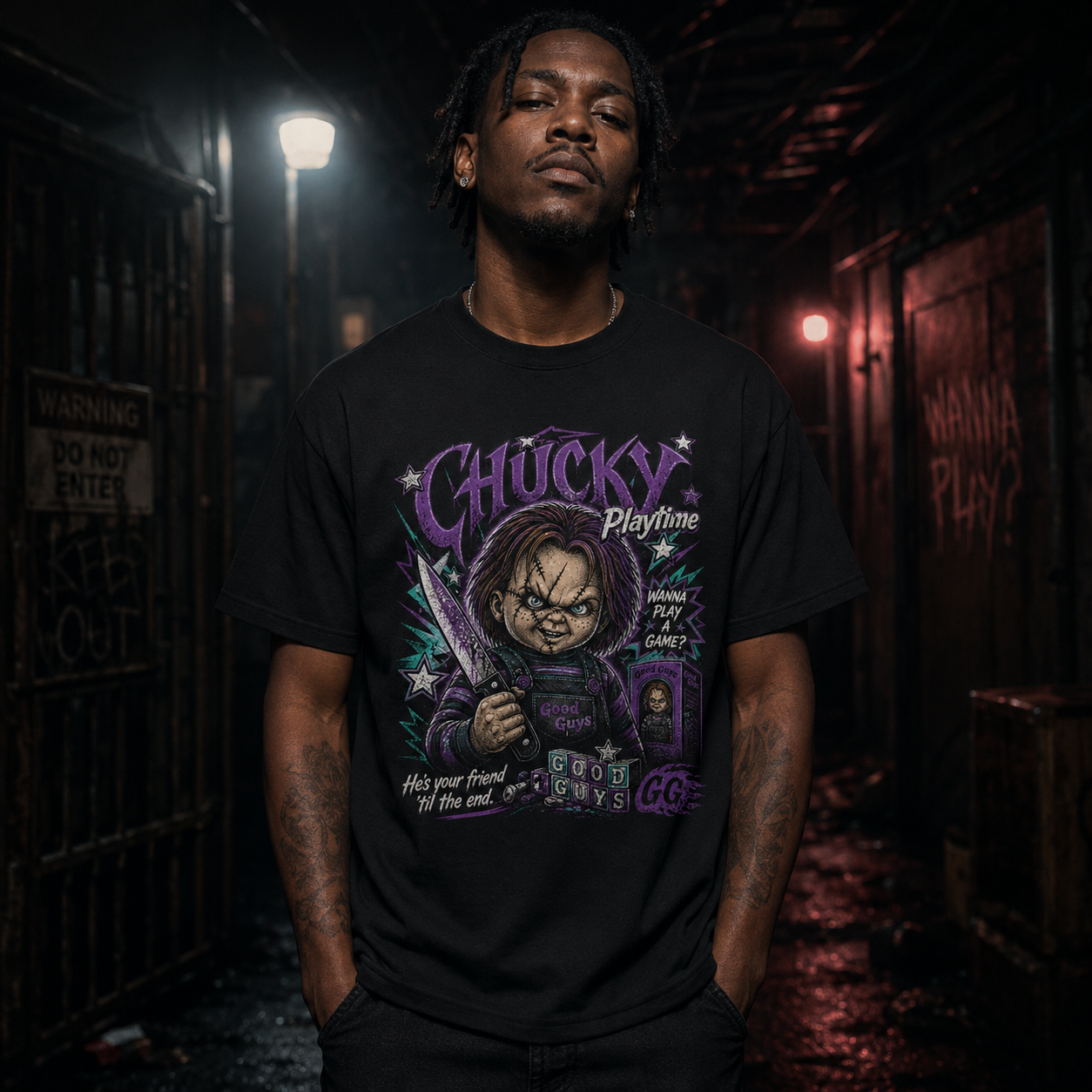 Chucky Playtime Graphic Tee | Retro Horror Movie Slasher Shirt