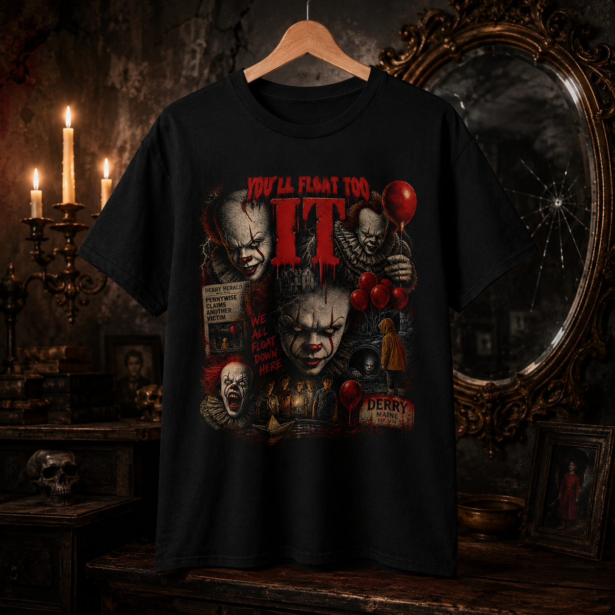 Pennywise IT Horror Vintage Graphic Tee